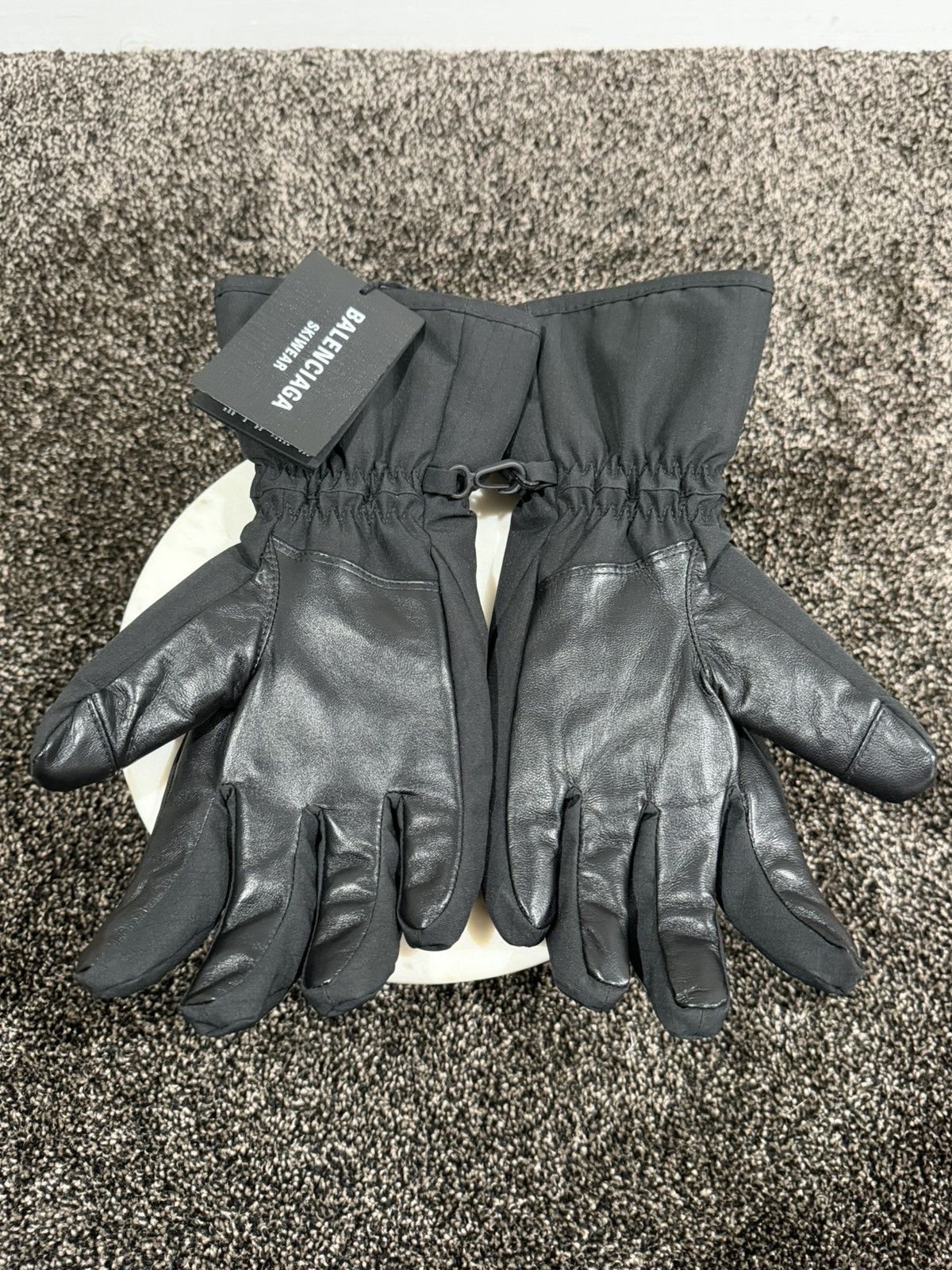 Balenciaga 3B Sports Icon Nylon Leather Black SkiWear Gloves