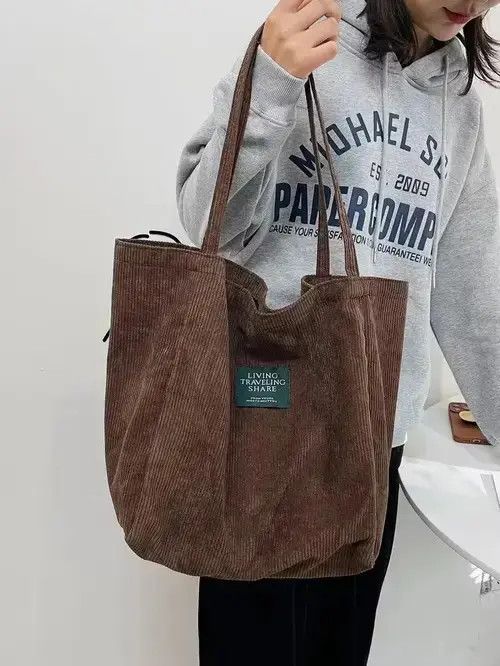 Other TOTE BAG VINTAGE CORDUROY BROWN Size ONE SIZE - 4 Thumbnail