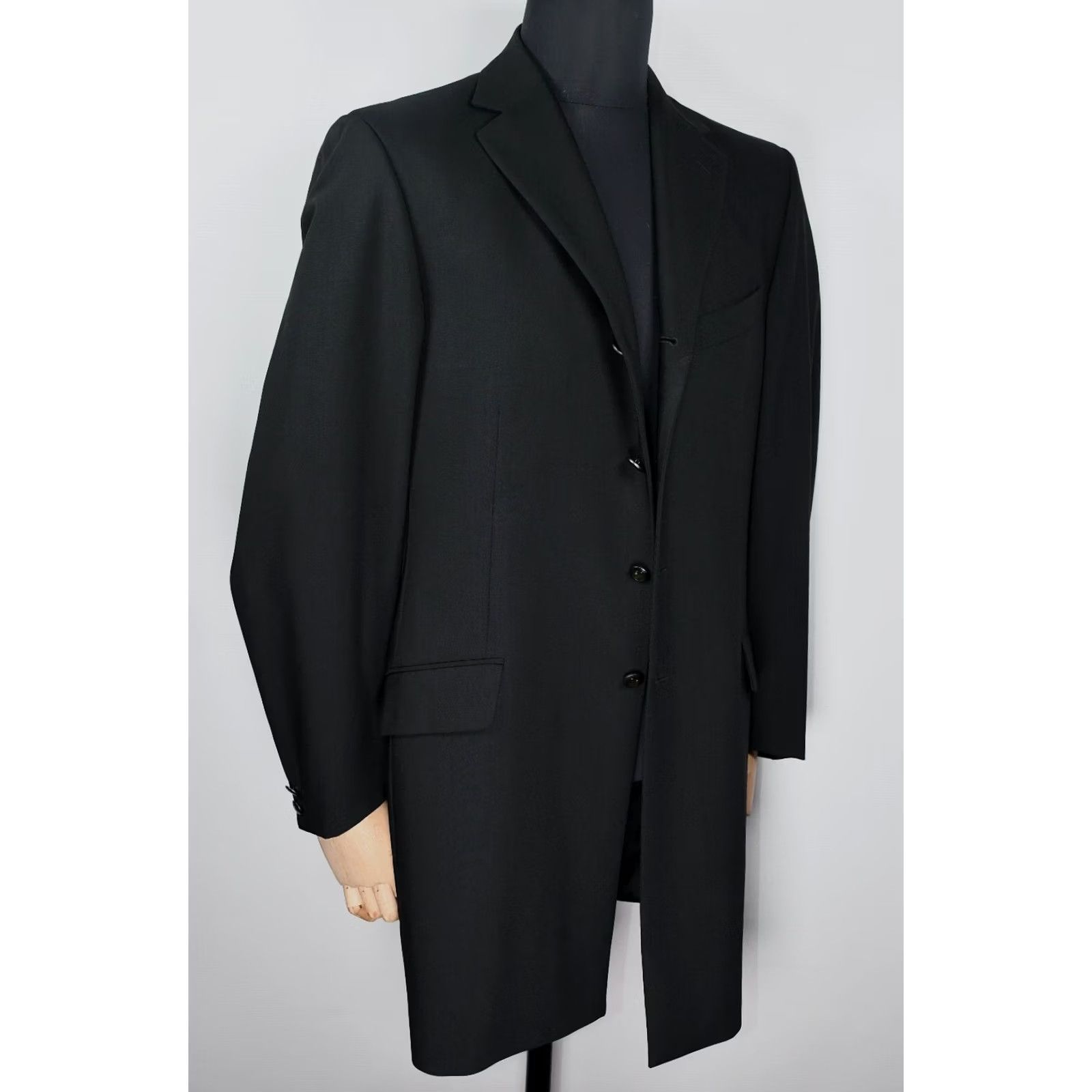 Pal Zileri PAL ZILIERI CEREMONIA REDA SUPER 100's Wool Long Jacket 52 Black Mens Blazer Vintage No Size 52R - 4 Thumbnail