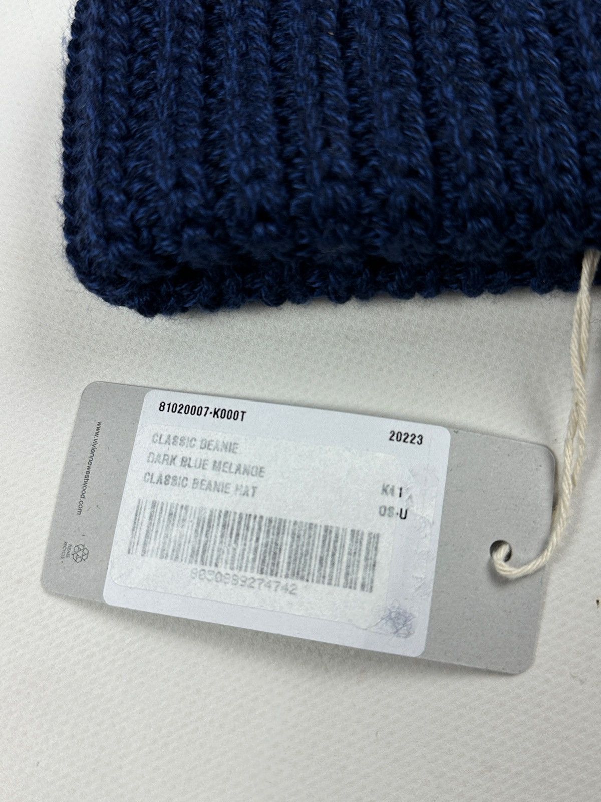 Vivienne Westwood NWT! Vivienne Westwood Navy Blue Classic Wool Beanie Hat Size ONE SIZE - 8 Thumbnail