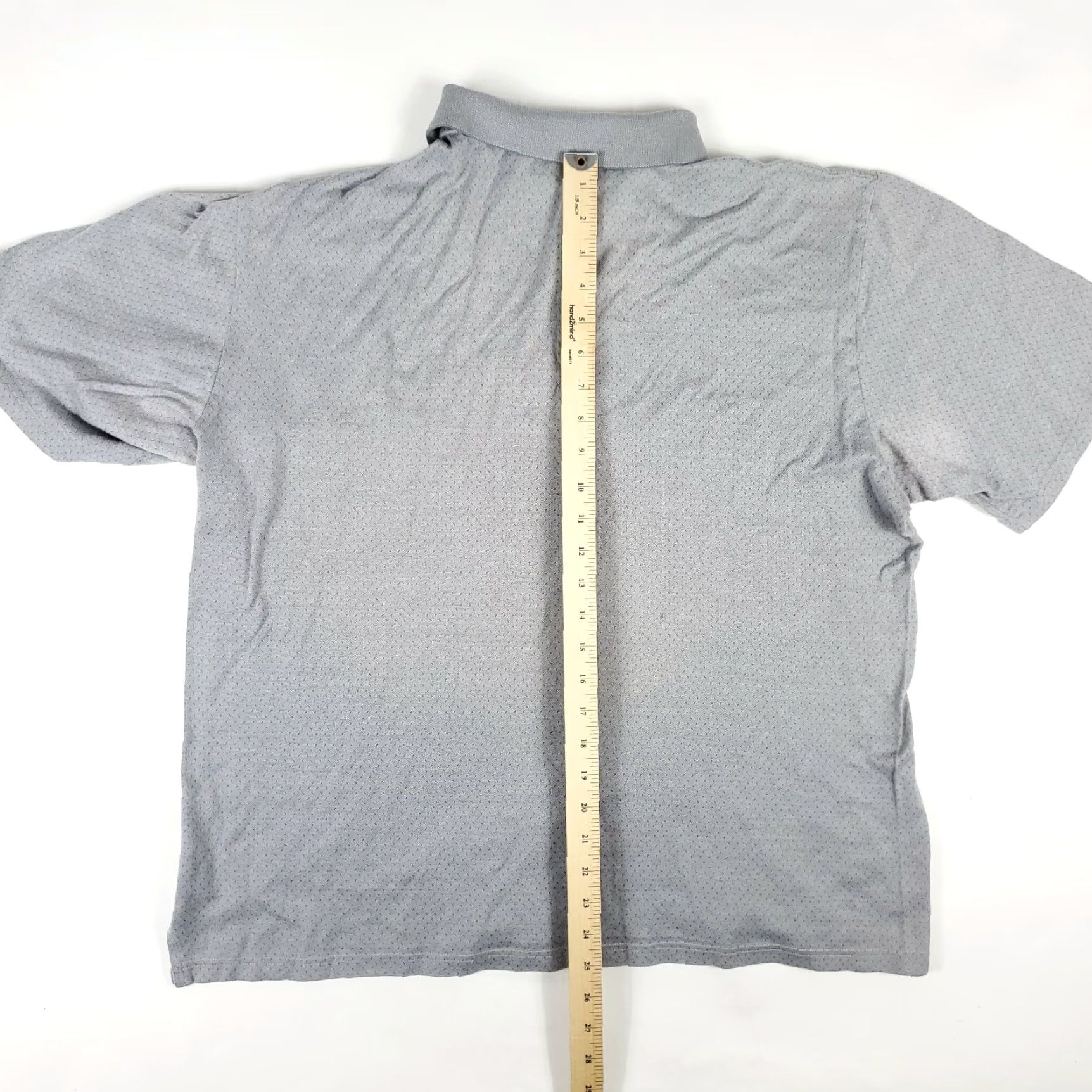 BUGATCHI BUGATCHI Gray Polo Shirt Short Sleeve Mens XL Cotton 100% Geometric Preppy 90s Golf Lacrosse Rugby N/A (no extra) Size US XL / EU 56 / 4 - 6 Thumbnail