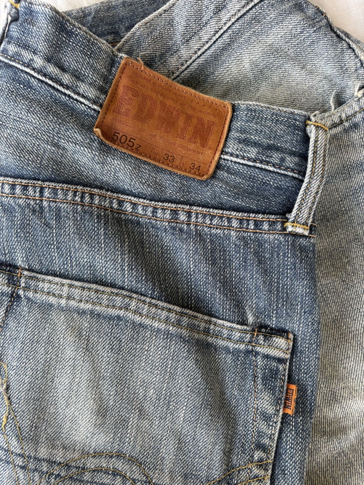 Edwin Edwin 505x Baggy Selvedge Redline Thrashed Jeans Size US 33 - 15 Thumbnail