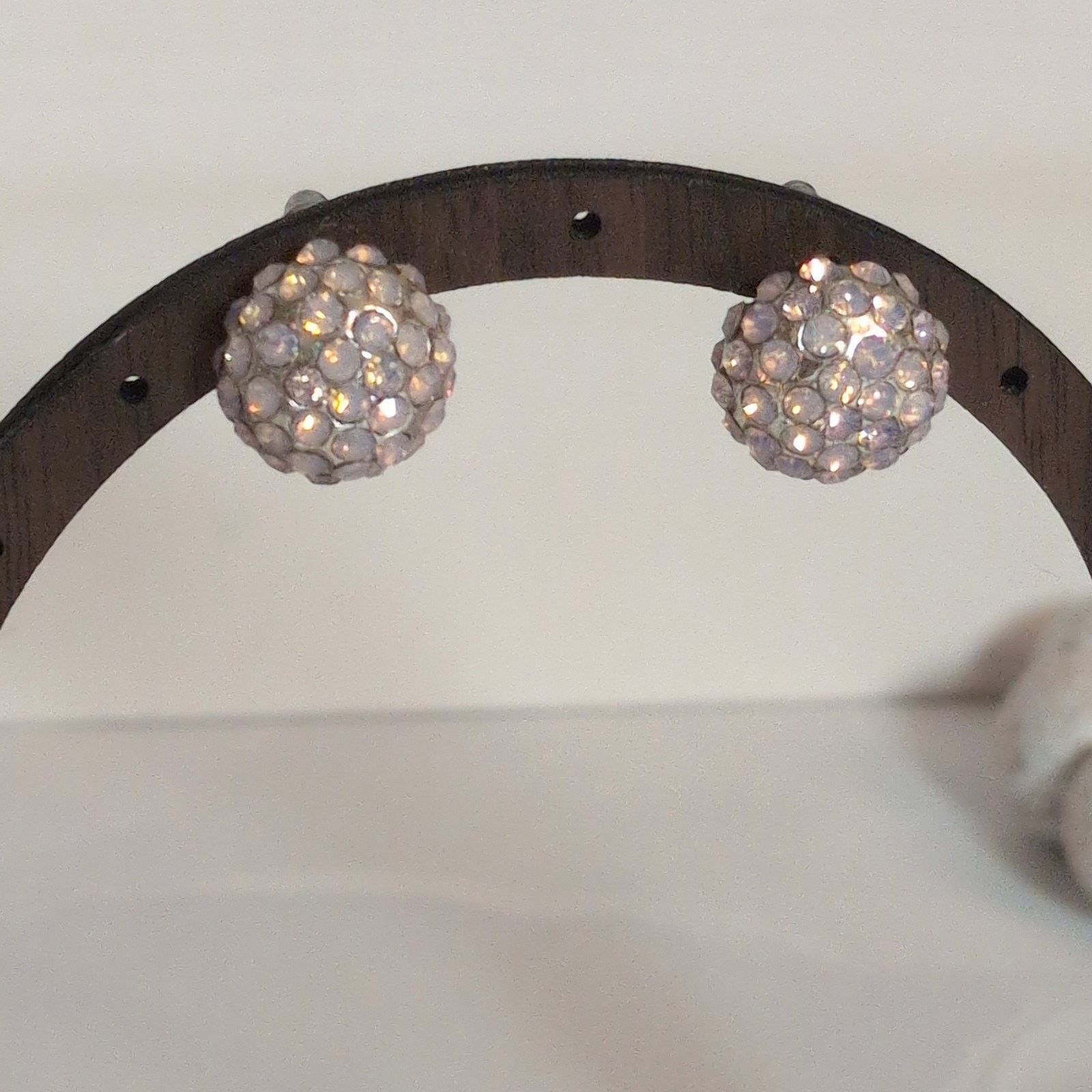 Other VTG 1980s Silver-Tone Rhinestone Cabochon Button Earrings Size ONE SIZE - 3 Thumbnail