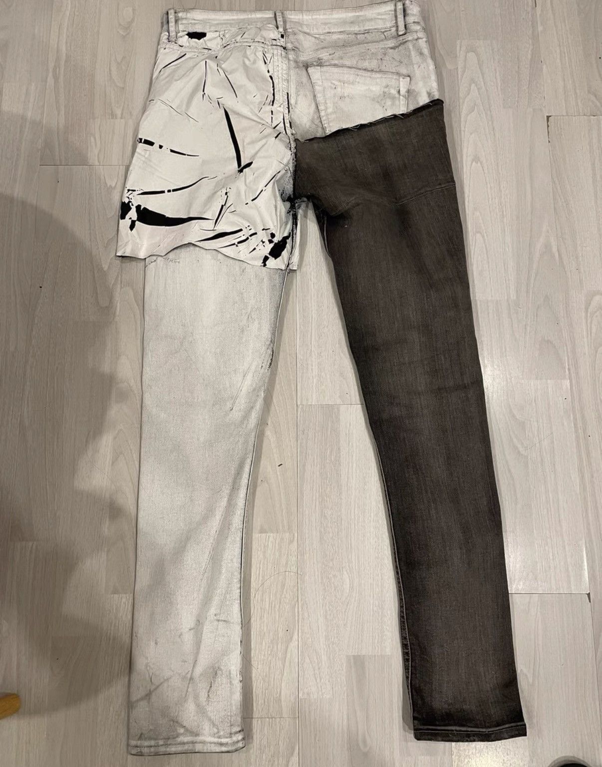 Rick Owens Rick Owens 20SS Runway Paneled Paint Splatter Jeans Size US 32 / EU 48 - 2 Thumbnail