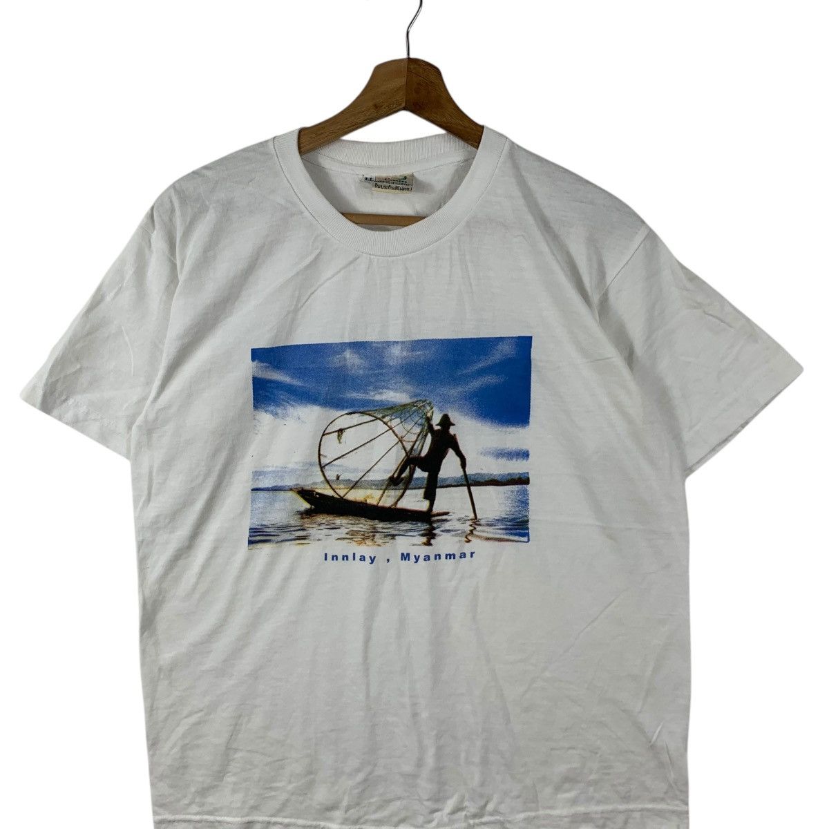 Vintage Vintage INNLAY MYANMAR FISHERMAN Aboriginal Tee Shirt Top Size L / US 10 / IT 46 - 3 Thumbnail