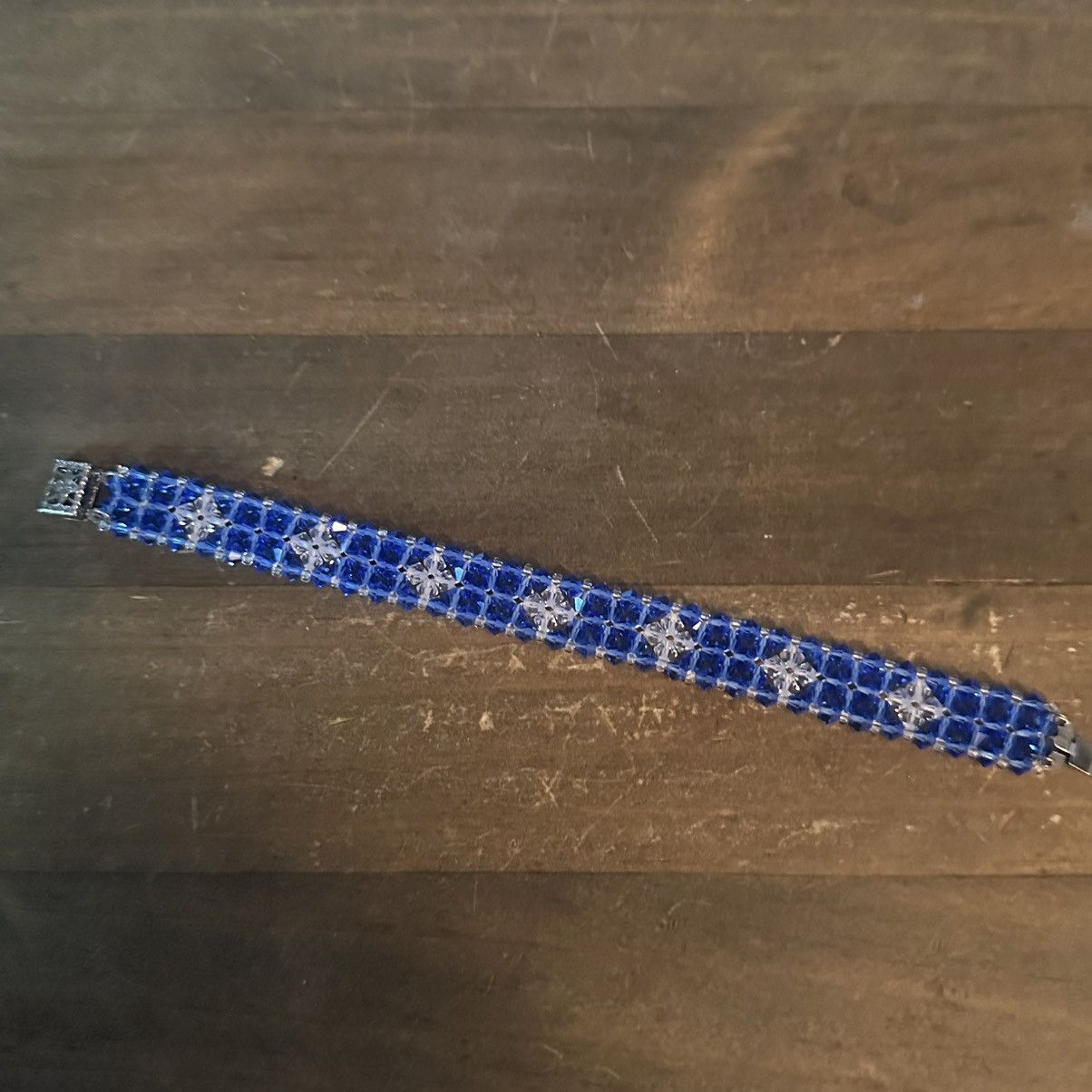 Other Blue crystal bead woven lattice bracelet Size ONE SIZE - 5 Thumbnail