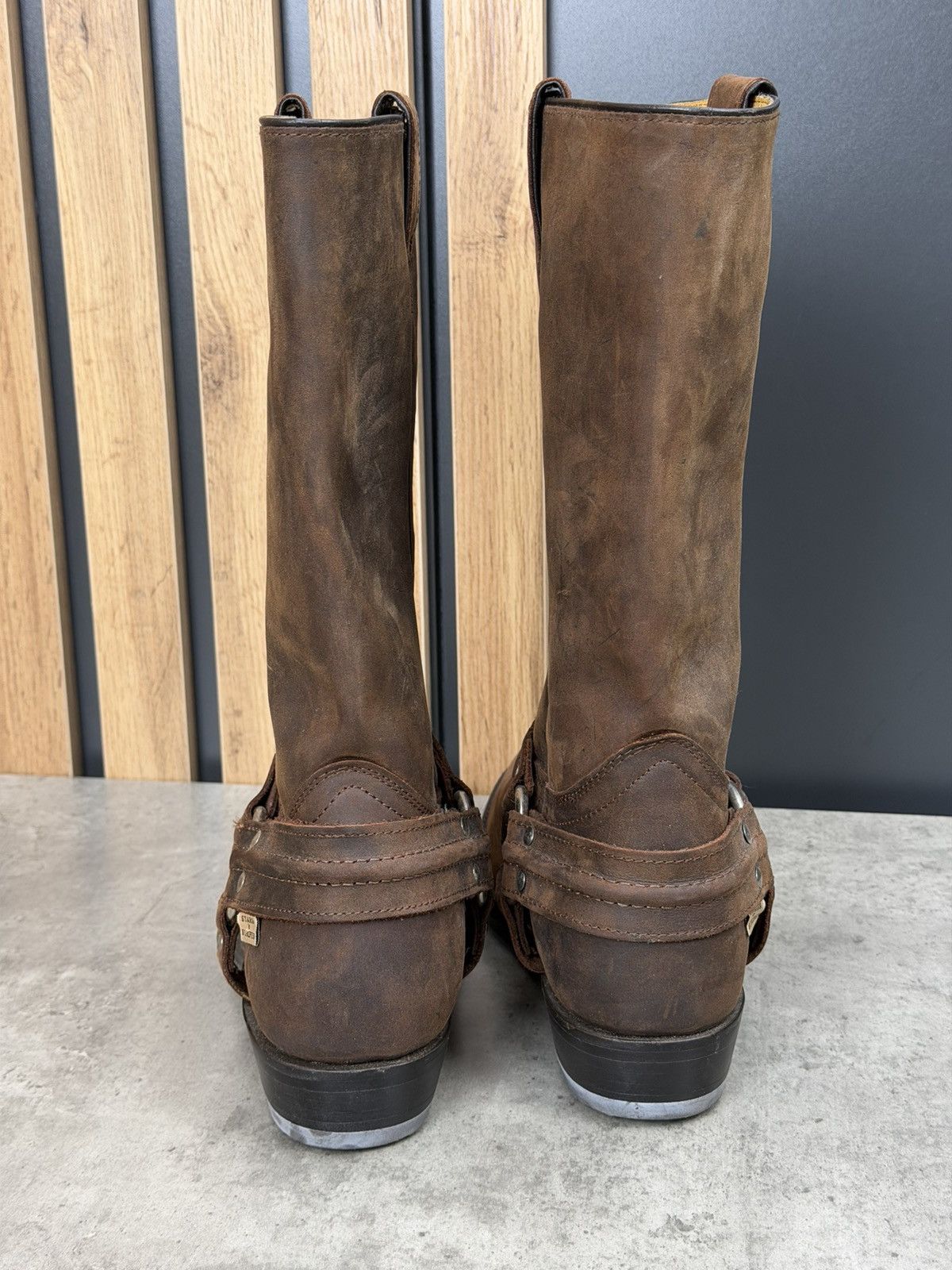 Stars & Stripes Stars & Stripes Brown Leather Biker Western Cowboy Boots Size US 11.5 / EU 44-45 - 5 Thumbnail