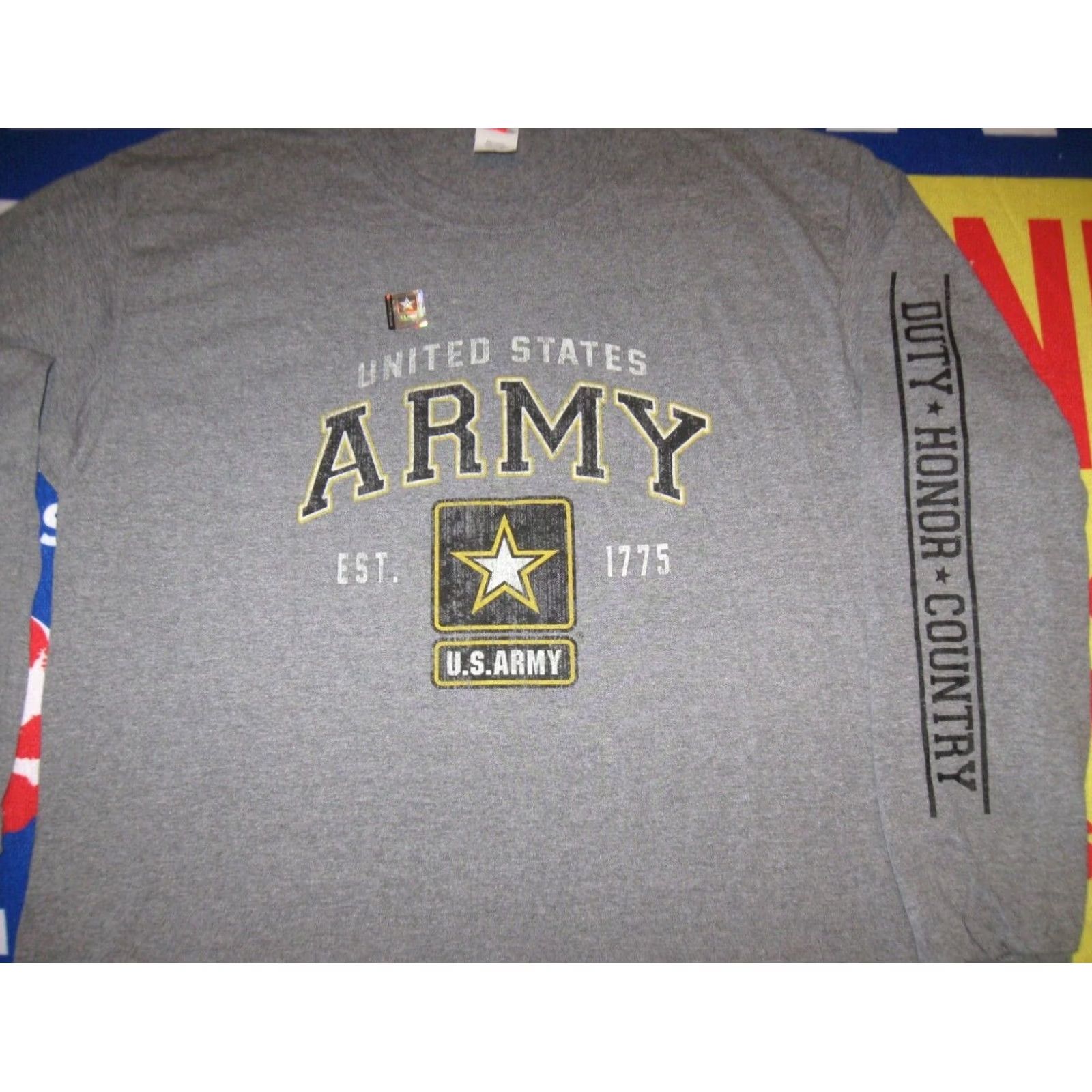 Gildan US ARMY Shirt USA MILITARY DEFENSE Long Sleeve Men's Large NEW w/o tags Size US L / EU 52-54 / 3 - 3 Thumbnail