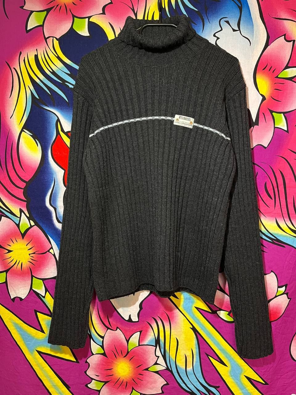 Diesel Vintage Diesel knit wool mens sweater in dark gray y2k Size US M / EU 48-50 / 2 - 1 Thumbnail