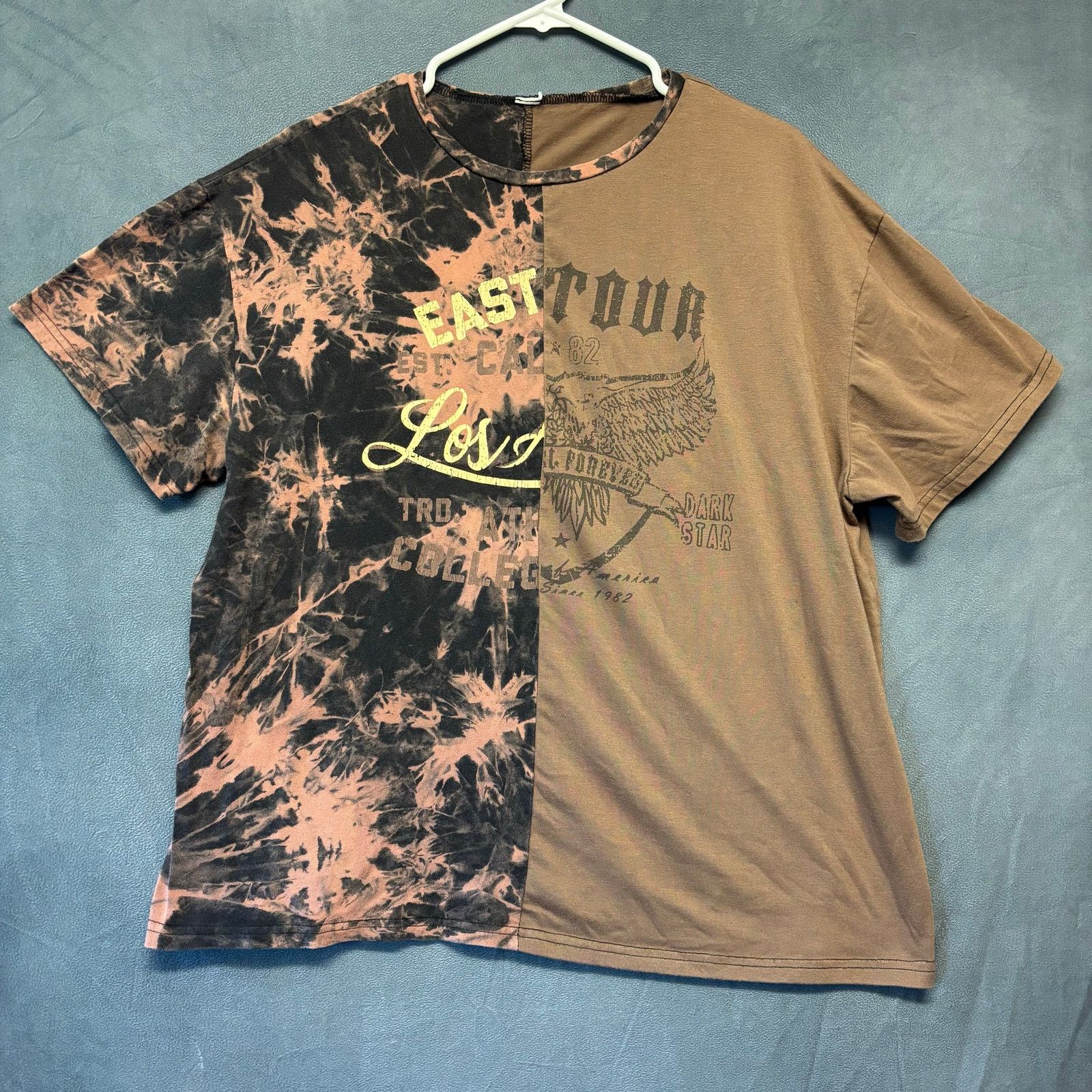 Shein SHEIN Split Graphic Tee – Tie-Dye Los Angeles & Eagle Print Size L / US 10 / IT 46 - 1 Thumbnail