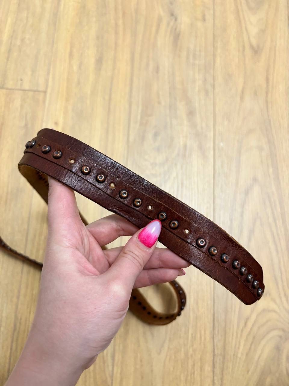 Vintage Vintage distressed leather faded belt Size ONE SIZE - 4 Thumbnail