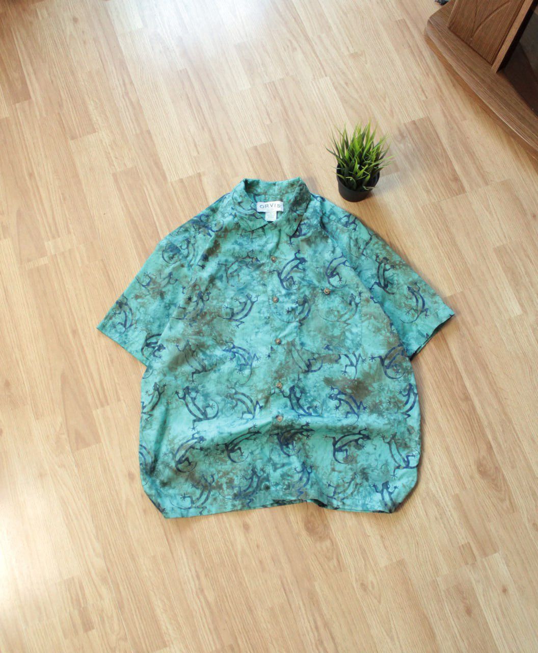 Orvis 🔥 Vintage Orvis Lizard Print Rare Short Sleeve Shirt Y2K Size US L / EU 52-54 / 3 - 1 Thumbnail