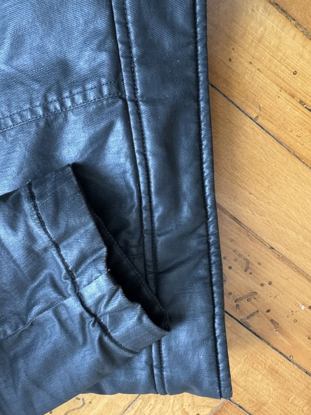 Vintage Biker waxed denim jacket with fake fur Size US M / EU 48-50 / 2 - 10 Thumbnail