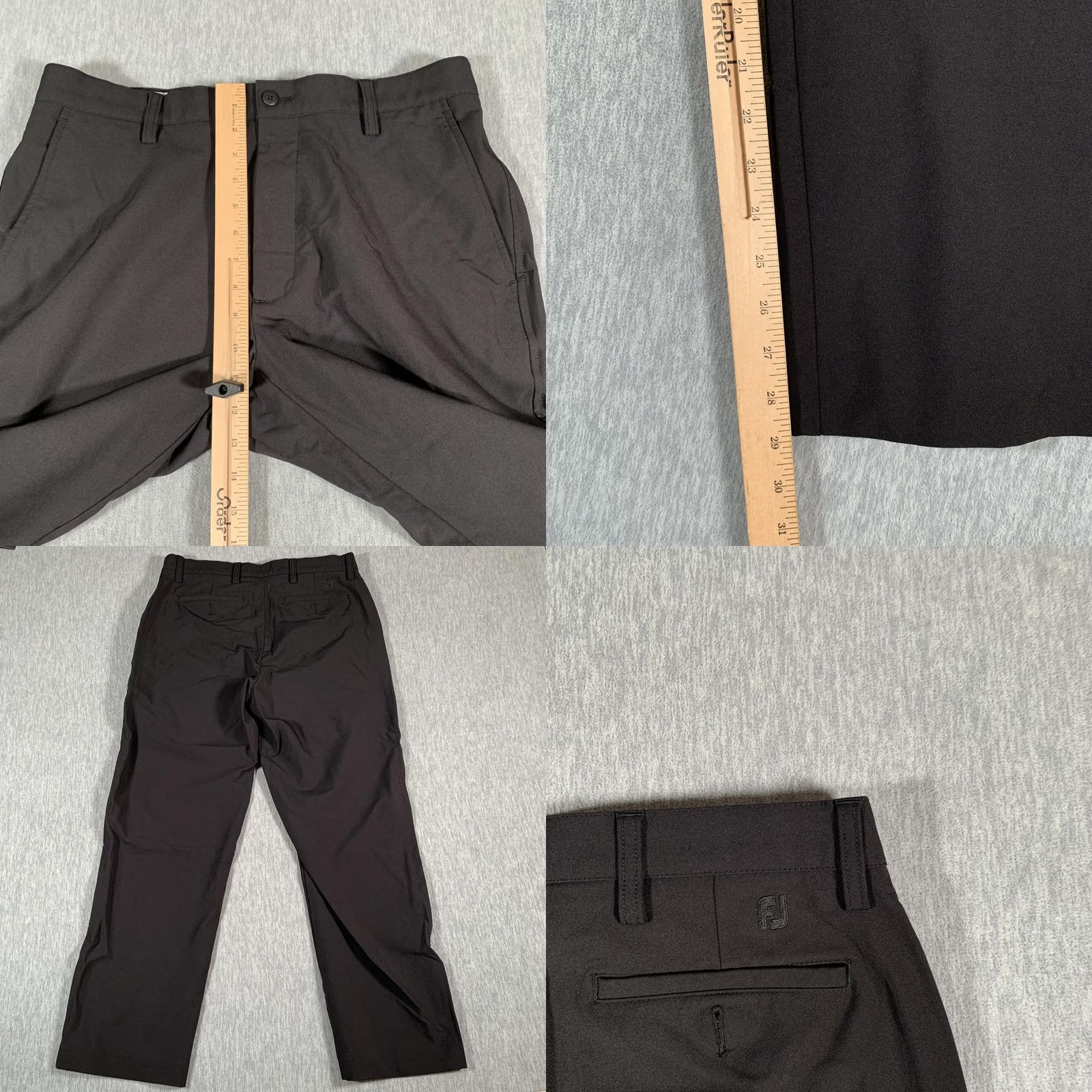 Footjoy FootJoy Golf Pants Mens 34x30 Black Performance Stretch Flat Front Khakis Size US 34 / EU 50 - 8 Thumbnail