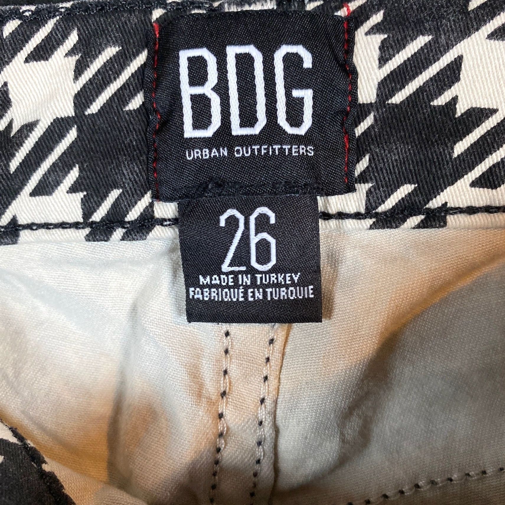 Bdg BDG Jeans Black White Houndstooth Plaid High Rise 26 Womens Regular Straight Denim 5-Pocket Distressed Cotton Blend Stretch - Mens? Womens Size 26" / US 2 / IT 38 - 4 Thumbnail