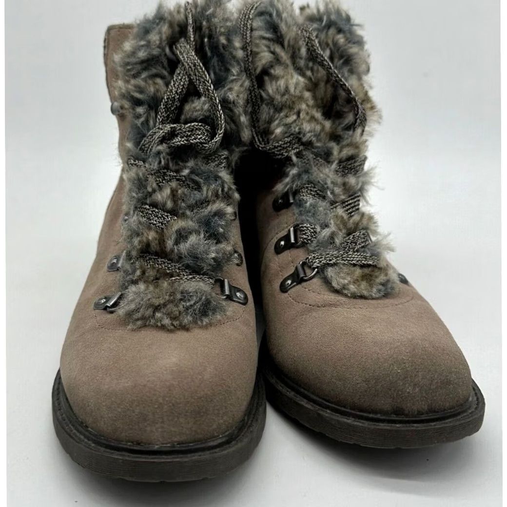 Sam Edelman Sam Edelman Darrah Boots Womens 9 Beige Wool Blend Faux Fur Trimmed Ankle Suede Bootie Casual Winter Outdoor Walking Comfort Mens? Size US 9 / IT 39 - 5 Thumbnail