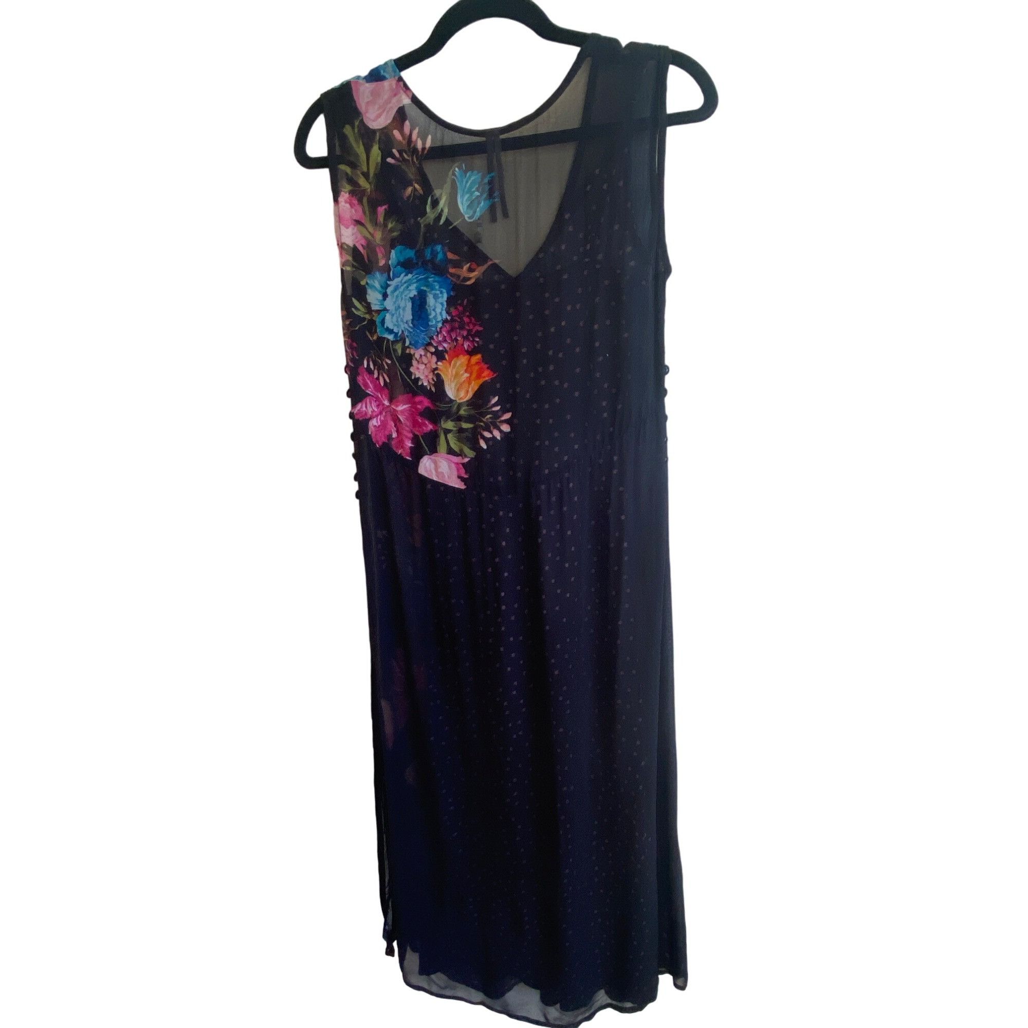Anthropologie Anthropologie Layered Sleeveless Dress Black Floral Motif NW Size XS / US 0-2 / IT 36-38 - 13 Thumbnail
