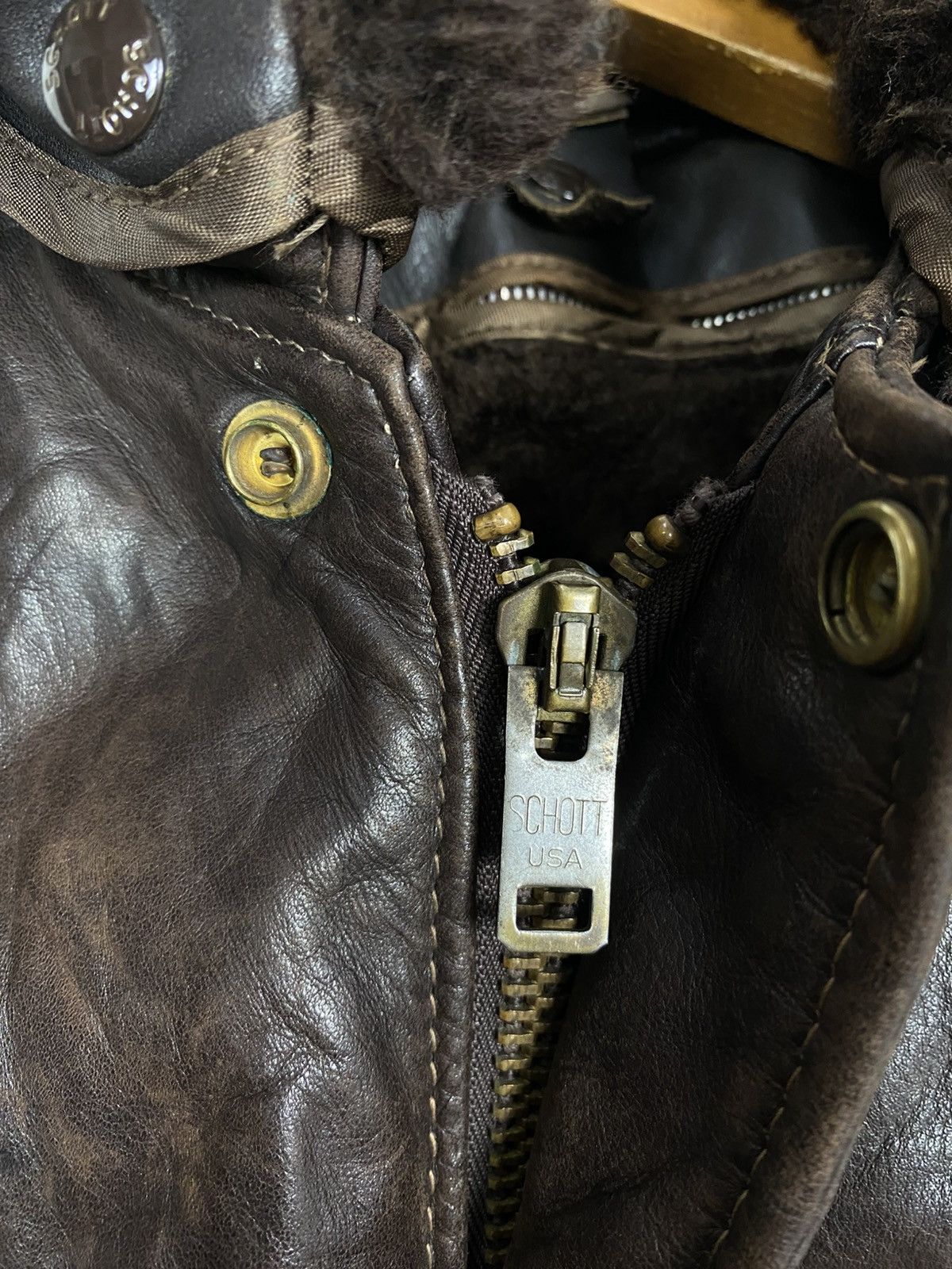 Schott Rare‼️ Vtg Schott N.Y.C G-1 Bomber Leather Fur Collar Usa Size US M / EU 48-50 / 2 - 7 Thumbnail