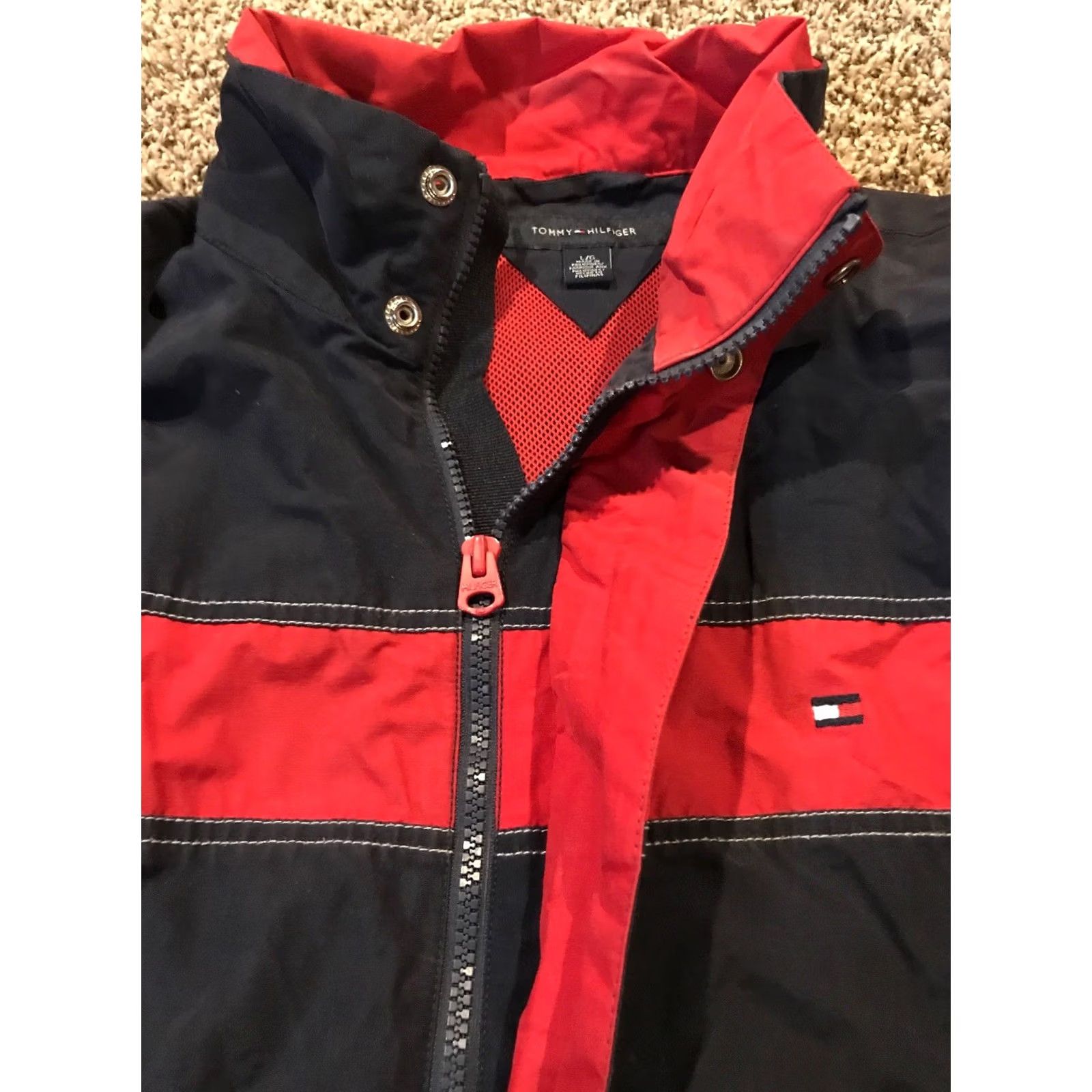 Tommy Hilfiger VINTAGE Tommy Hilfiger Jacket Mens L Red Men Winter Coat Size Button Zip Size US L / EU 52-54 / 3 - 4 Thumbnail