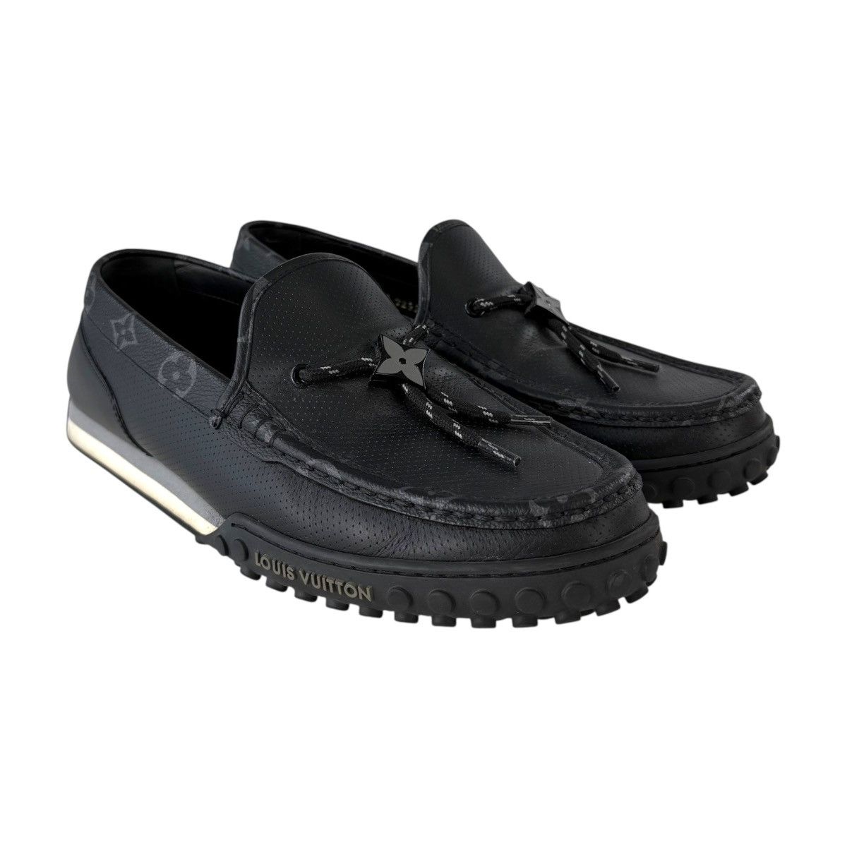 Louis Vuitton Louis Vuitton Monogram Eclipse Racer Mocassin Loafer Size US 7 / EU 40 - 1 Thumbnail