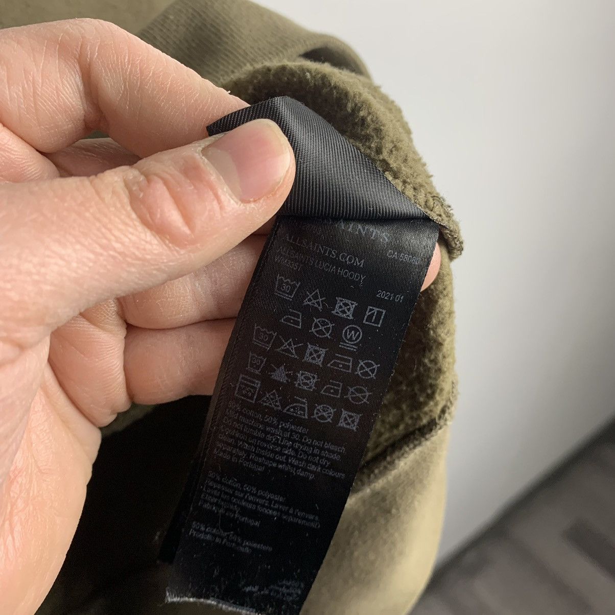 Allsaints Allsaints Big Logo Hoodie Khaki Green Designer Luxury Size XS / US 0-2 / IT 36-38 - 12 Thumbnail