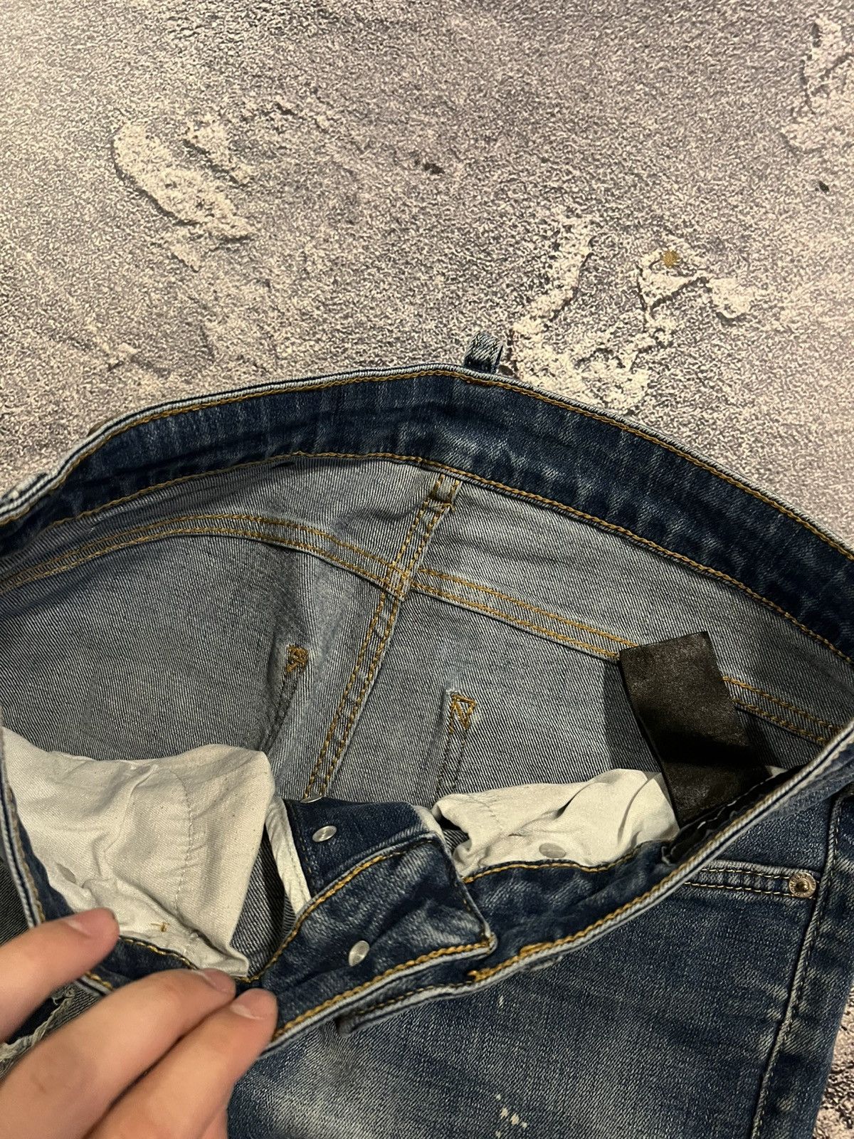 Vintage Skinny Faded Distressed Jeans / Y2K Archive Streetwear 90 Size US 30 / EU 46 - 9 Thumbnail