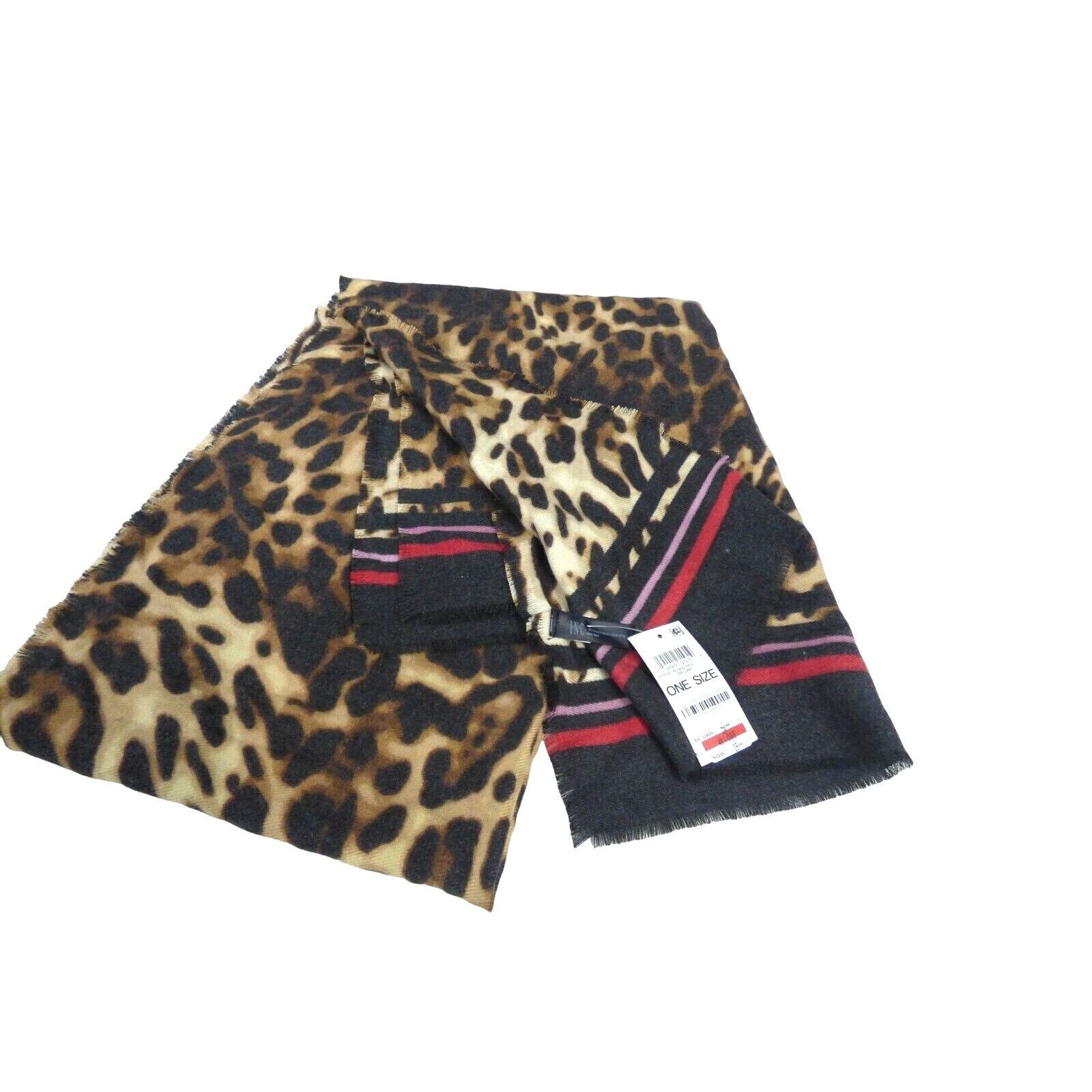 Other Inc International Concepts Striped Leopard-Print Wrap, Brown Size ONE SIZE - 3 Thumbnail