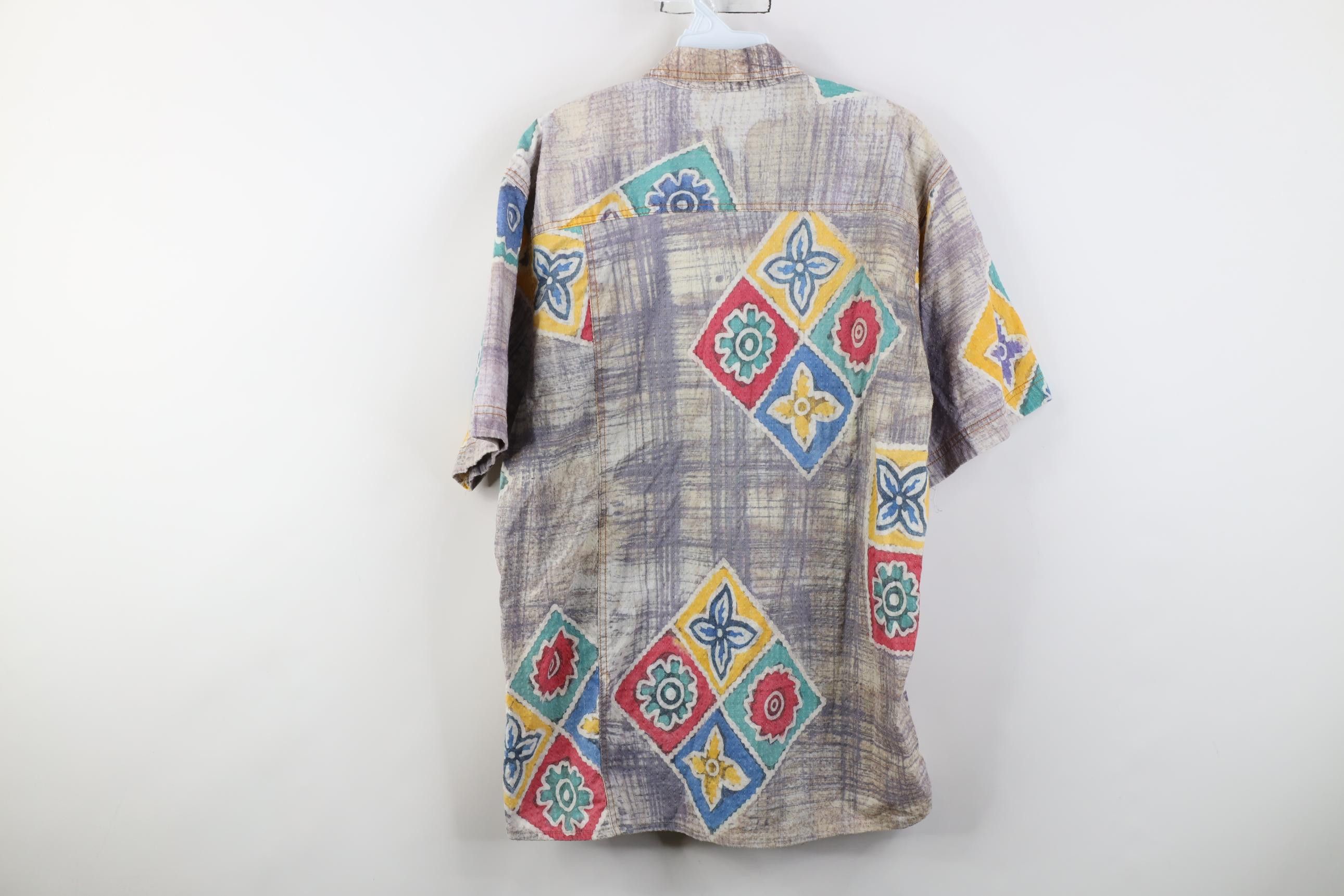 Vintage Vintage 90s Streetwear Abstract Flower Collared Button Shirt Size US M / EU 48-50 / 2 - 11 Thumbnail