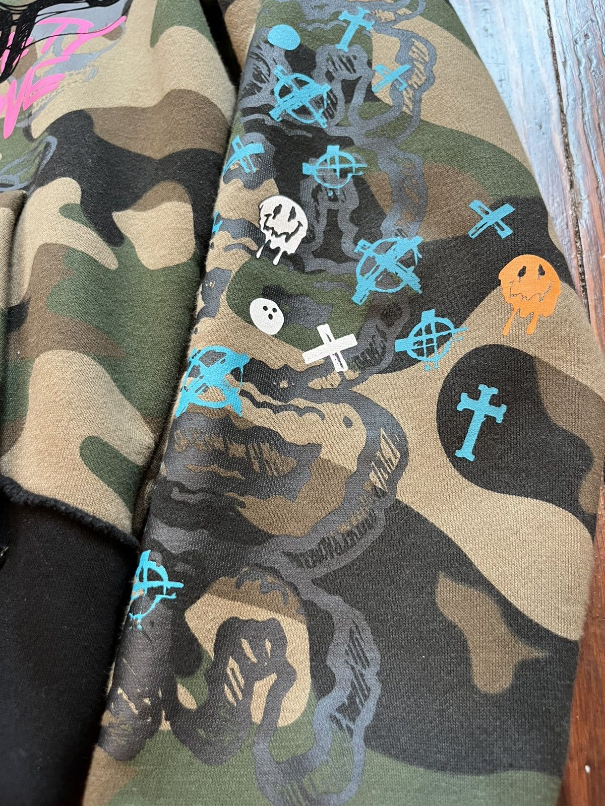 Smoke Rise Smoke Rise Graffiti Camo Pullover Hoodie Small Black Green Size US S / EU 44-46 / 1 - 7 Thumbnail