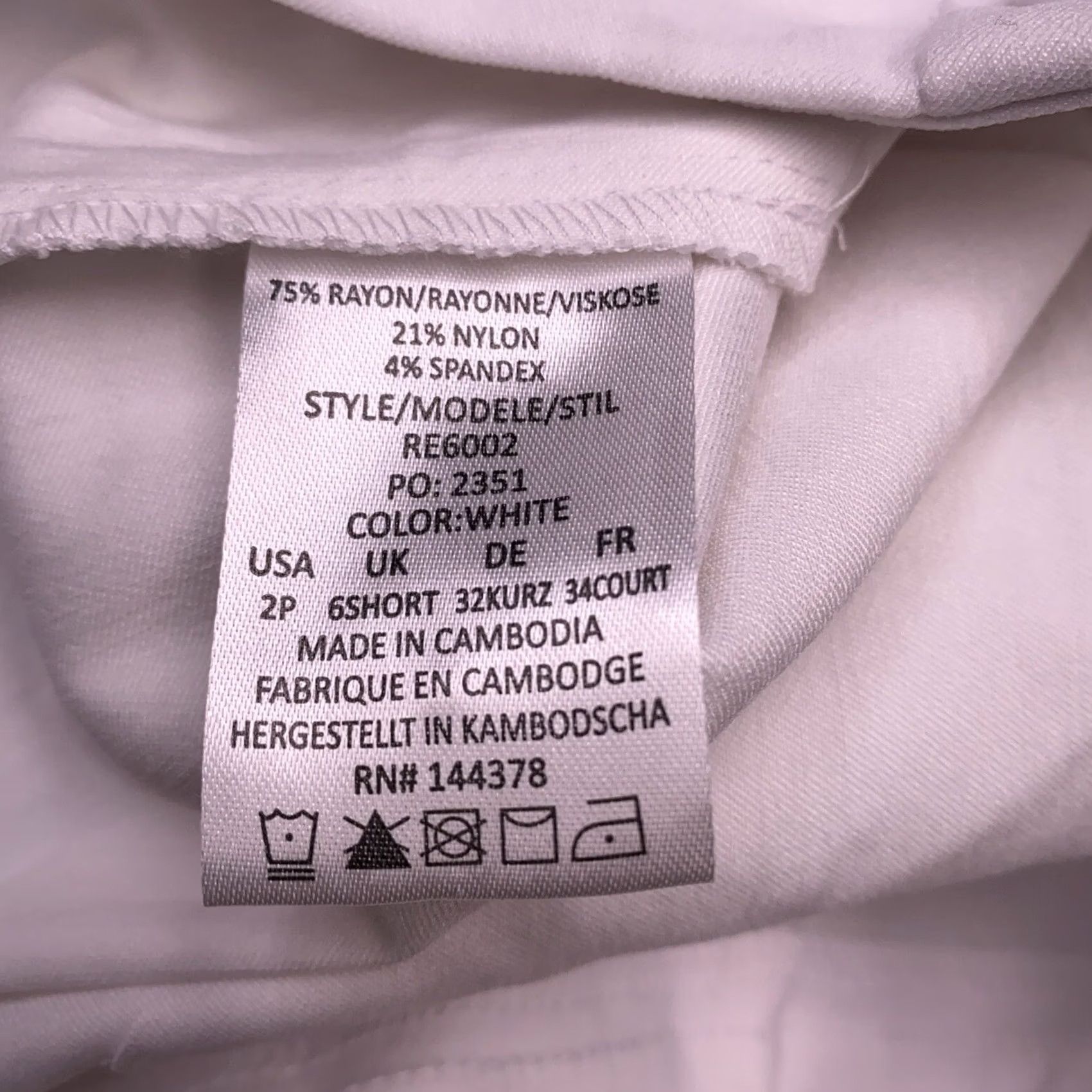 Vintage Rekucci Capri Pants 2P Petite White Mid Rise Stretch Ease Into Comfort New Size 26" / US 2 / IT 38 - 4 Thumbnail
