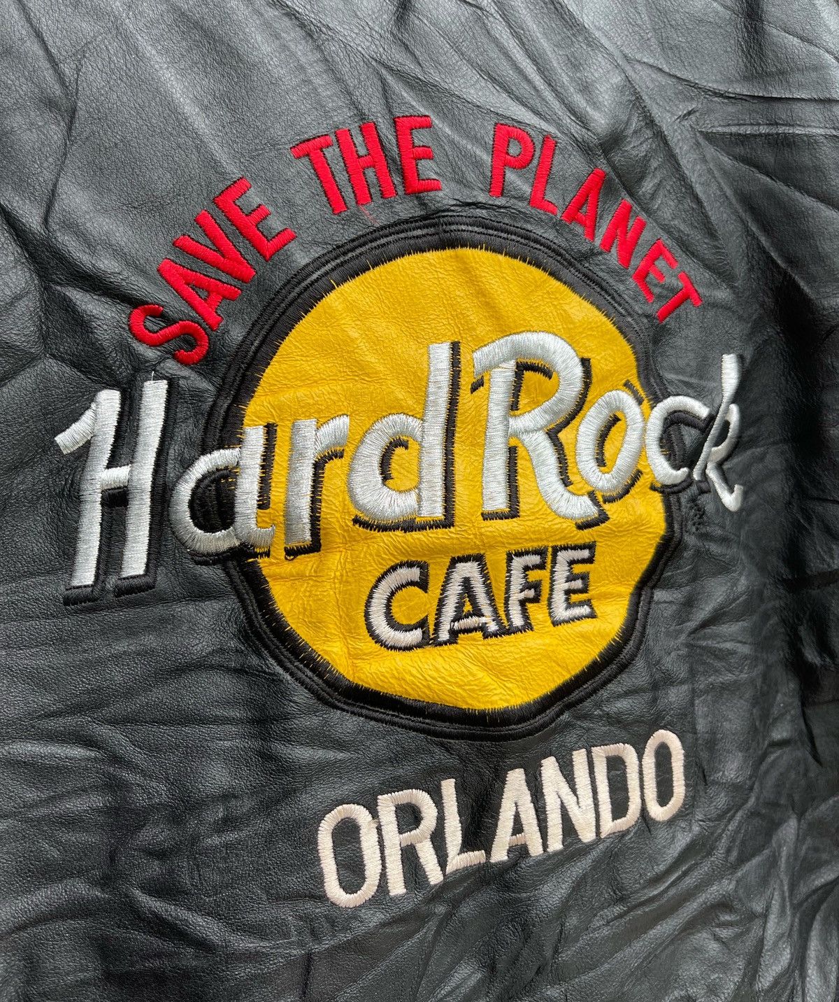 Hard Rock Cafe × Vintage Vintage HARD ROCK CAFE ORLANDO Genuine Leather Jacket Size US M / EU 48-50 / 2 - 7 Thumbnail