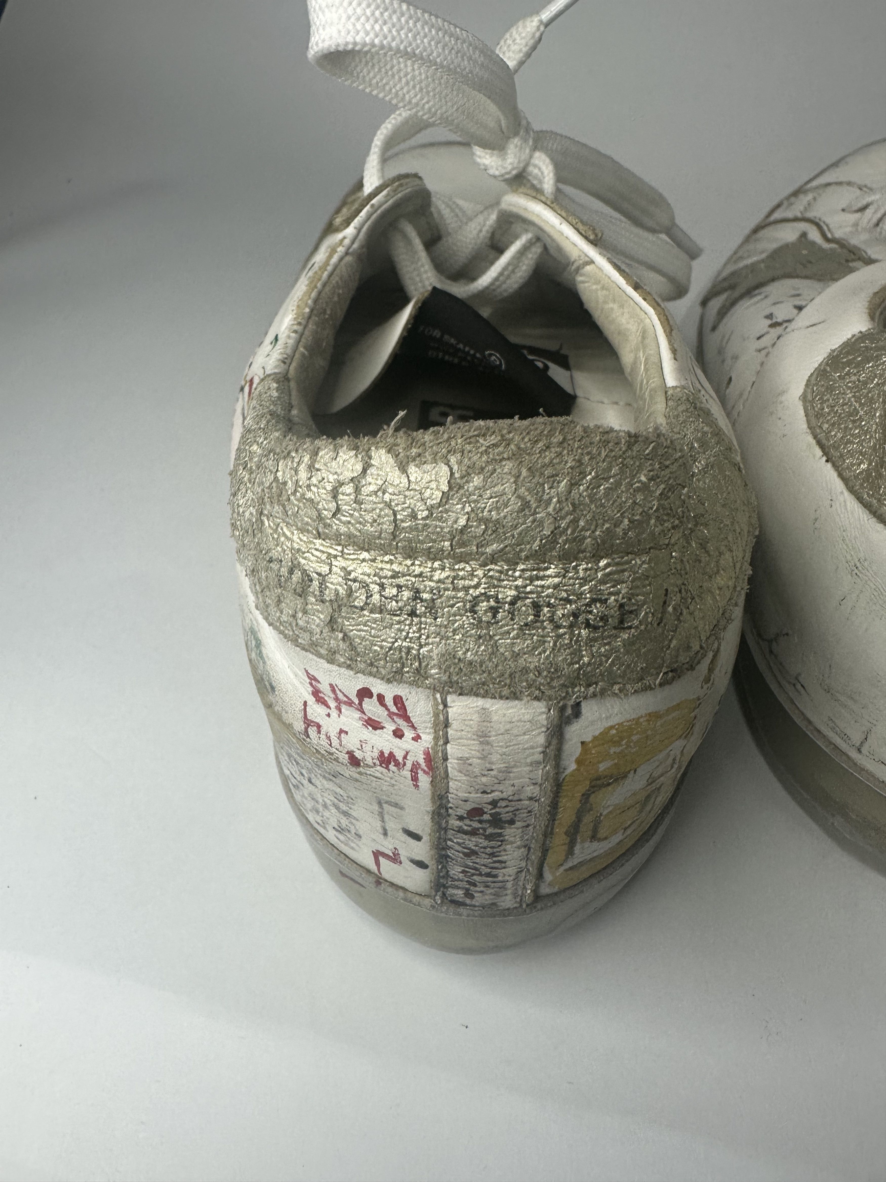 Golden Goose Golden Goose Graffiti Superstar Distressed Leather Sneakers. Size US 7 / EU 40 - 14 Thumbnail