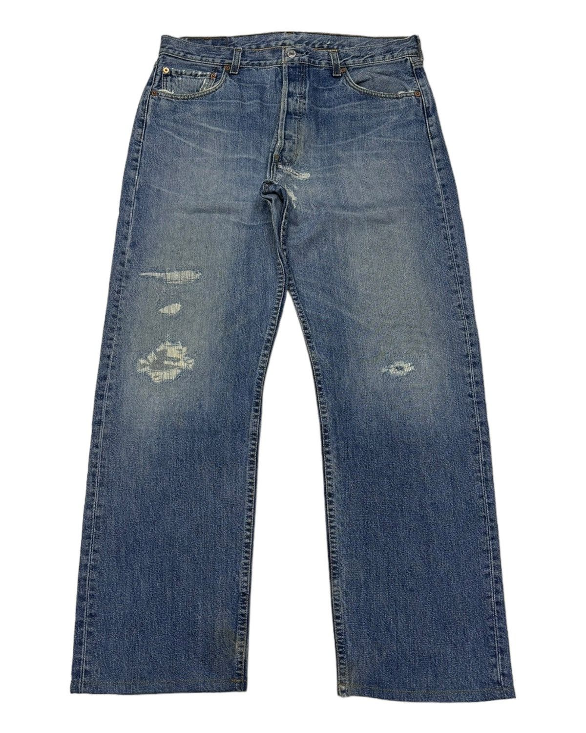 Levi's VINTAGE LEVIS 501 SPAIN BAGGY DISTRESSED DENIM JEANS Size US 35 - 5 Thumbnail