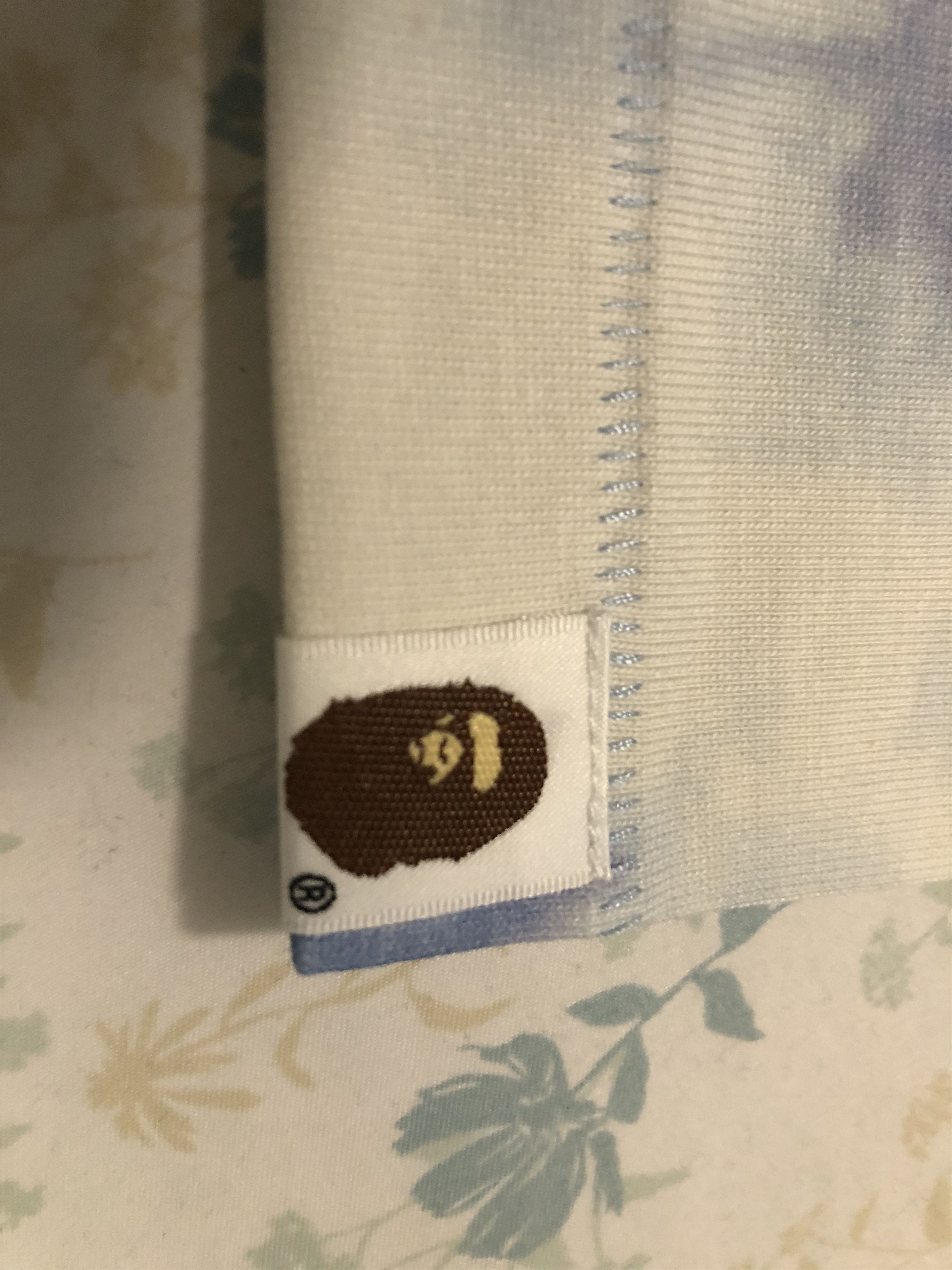 Bape Bape Cloud Head Bleach Dye Tee Blue - Large Size US L / EU 52-54 / 3 - 6 Thumbnail