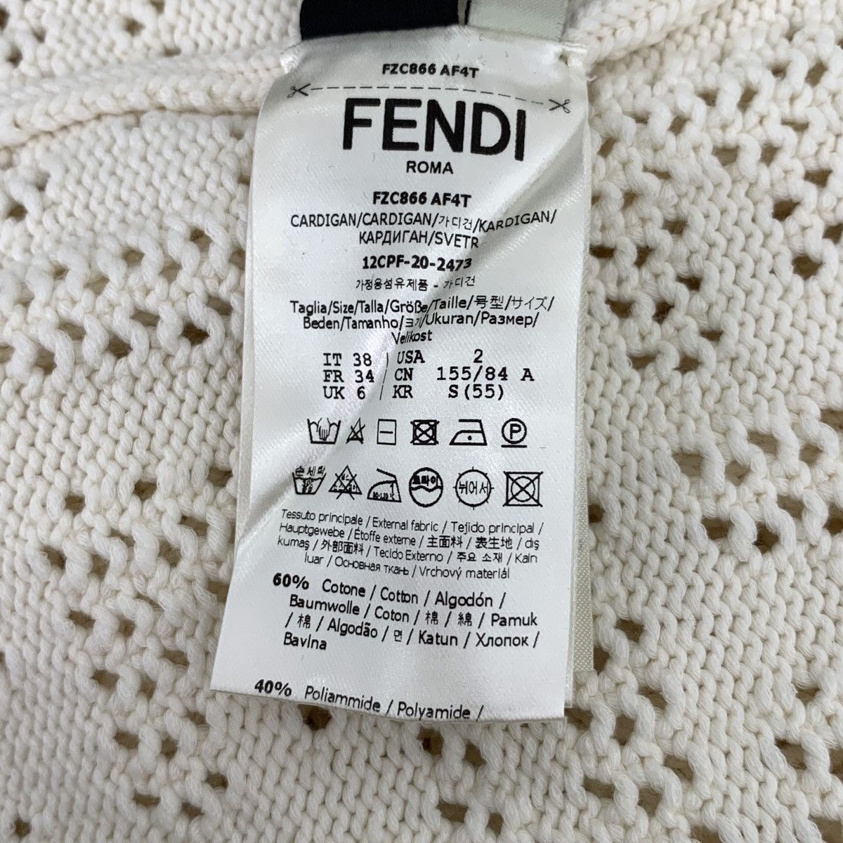 Fendi Fendi Cotton V-neck Long Sleeve Knitted Cardigan Coat K26WX Size S / US 4 / IT 40 - 7 Thumbnail