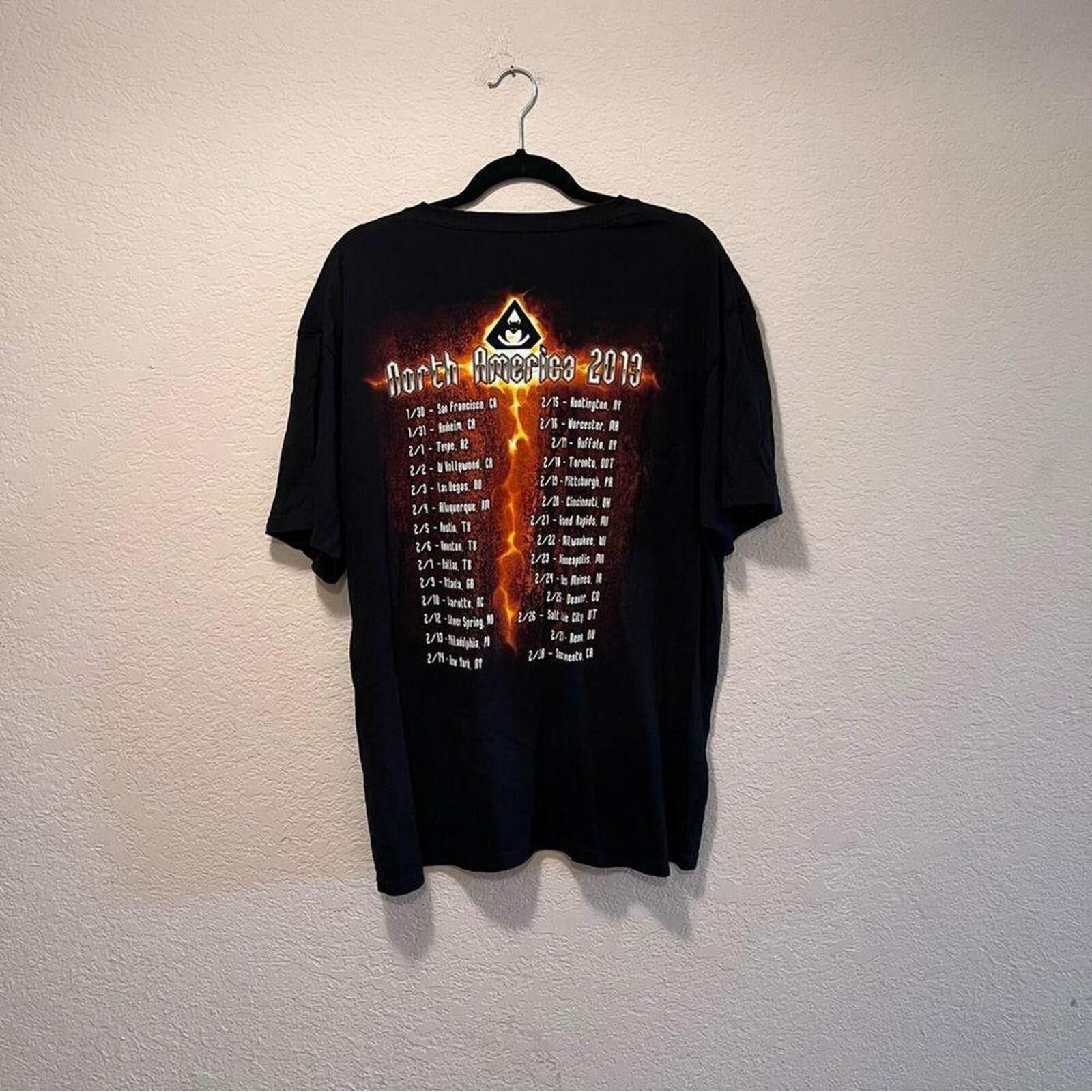 Post Overalls Overkill North America 2013 Tour Black Graphic T-Shirt Size ONE SIZE - 3 Thumbnail
