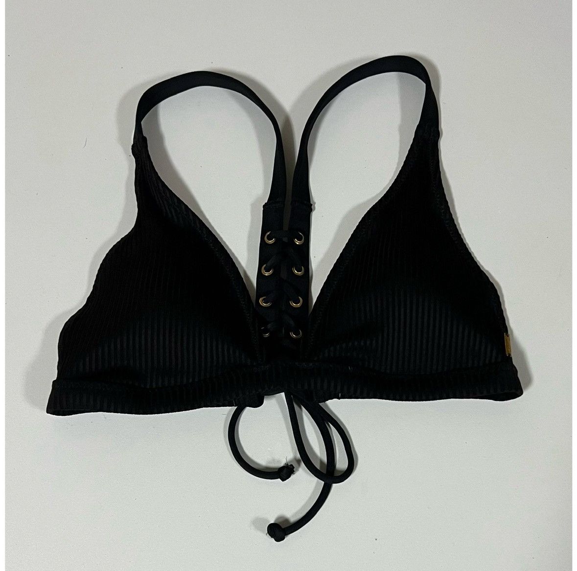 Victoria's Secret Black Ribbed Bikini Top Swimwear Bathing Suit Size S 🖤 #swim Size S / US 4 / IT 40 - 3 Thumbnail
