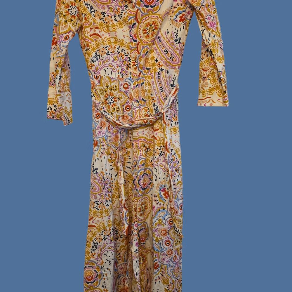zara paisley maxi dress ZARA MULTI PAISLEY FLORAL PRINT WRAP MIDI MAXI DRESS SIZE XL 16 44 3409/736