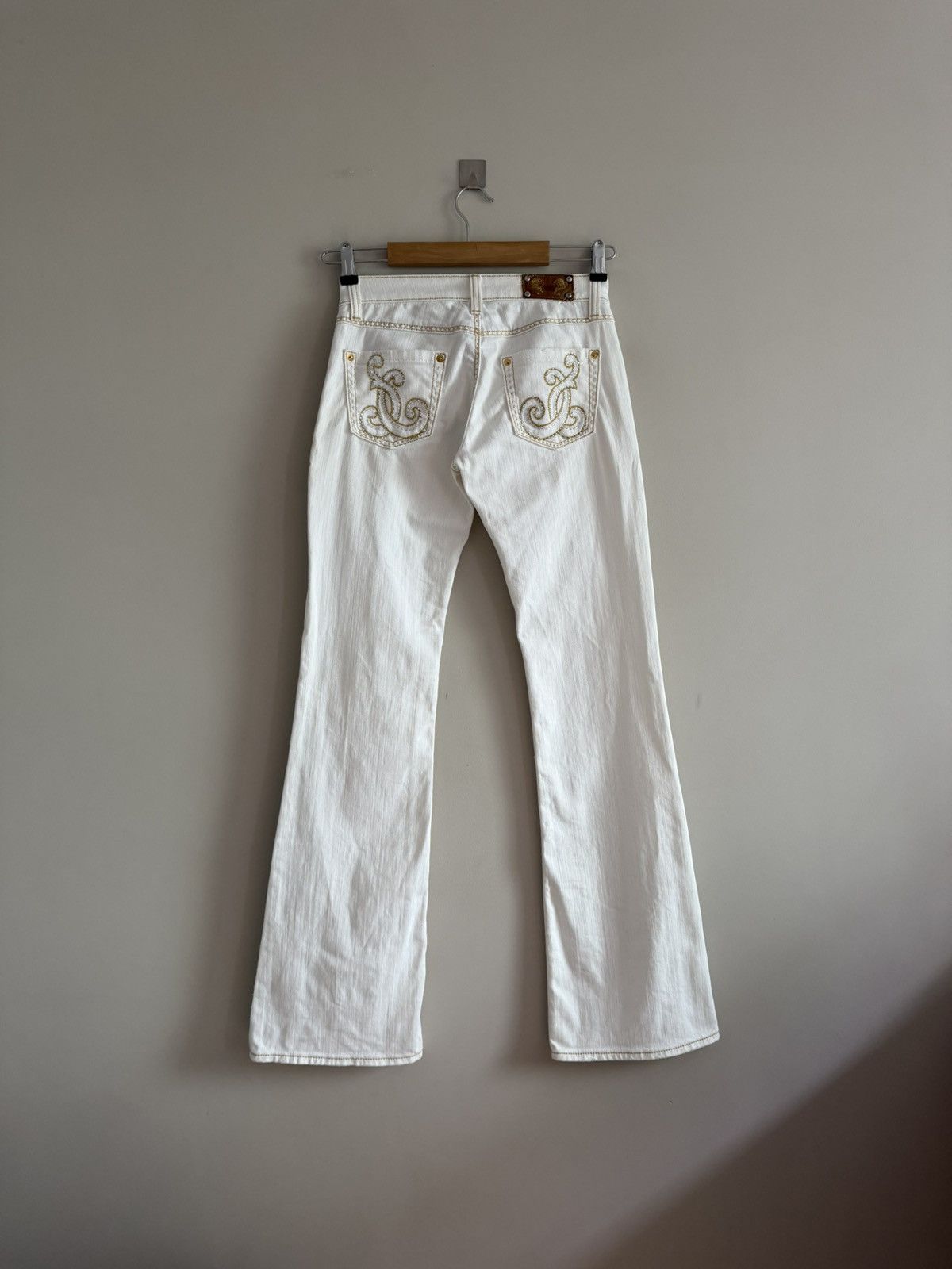 Vintage Dragon Eye White Bootcut Jeans Size 25" / US 0 / IT 36 - 1 Thumbnail
