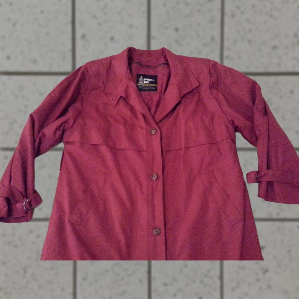 London Fog Womens London Fog Trench Coat Jacket Petite Red Size XL / US 12-14 / IT 48-50 - 1 Thumbnail