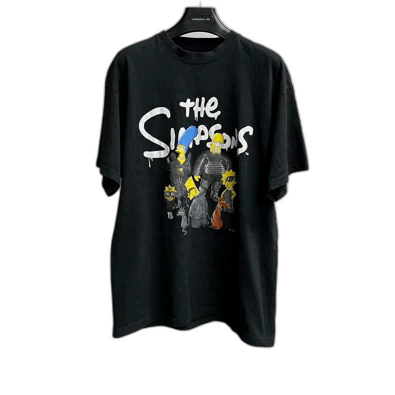Black Simpsons Graphic Short Sleeve T-Shirt-2506
