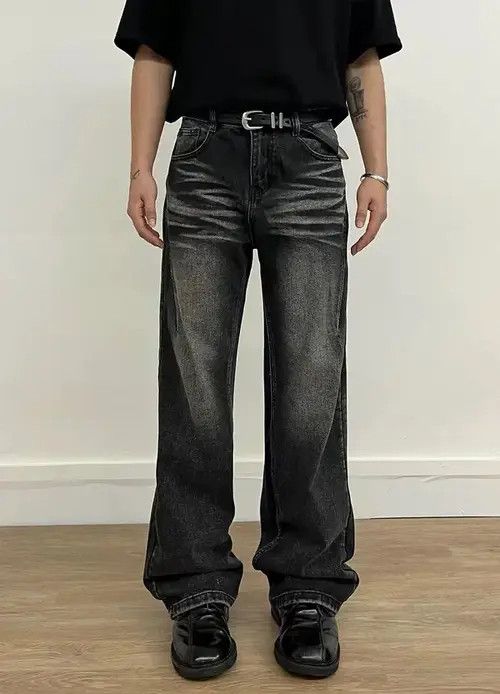 Japanese Brand × Jean Vintage washed black micro-flare casual jeans Size US 32 / EU 48 - 1 Thumbnail