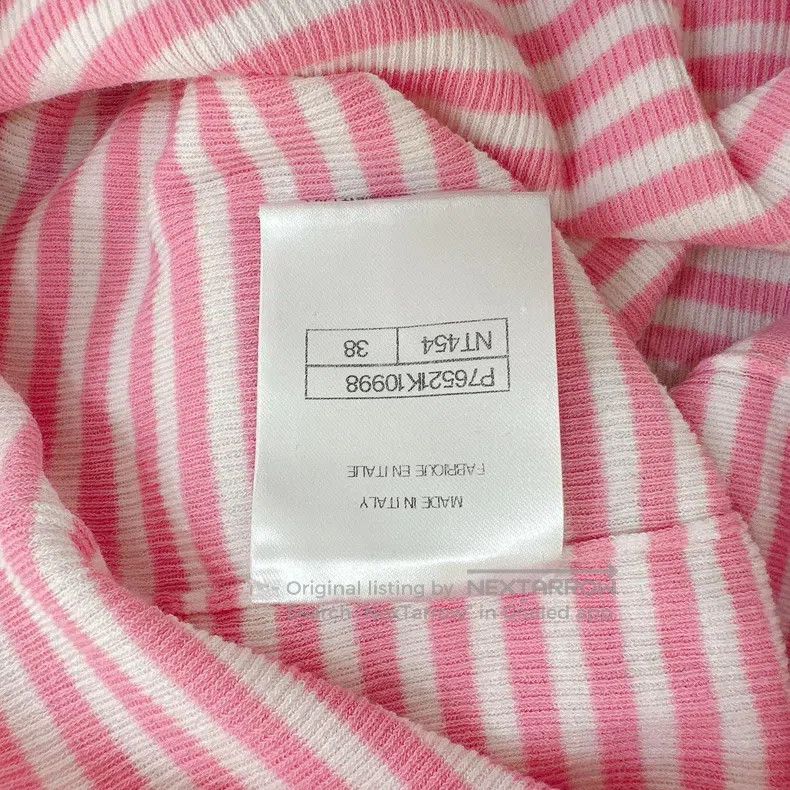 Chanel Chanel 24C Chanel diamond buckle pink white striped knitte Size XS / US 0-2 / IT 36-38 - 7 Thumbnail