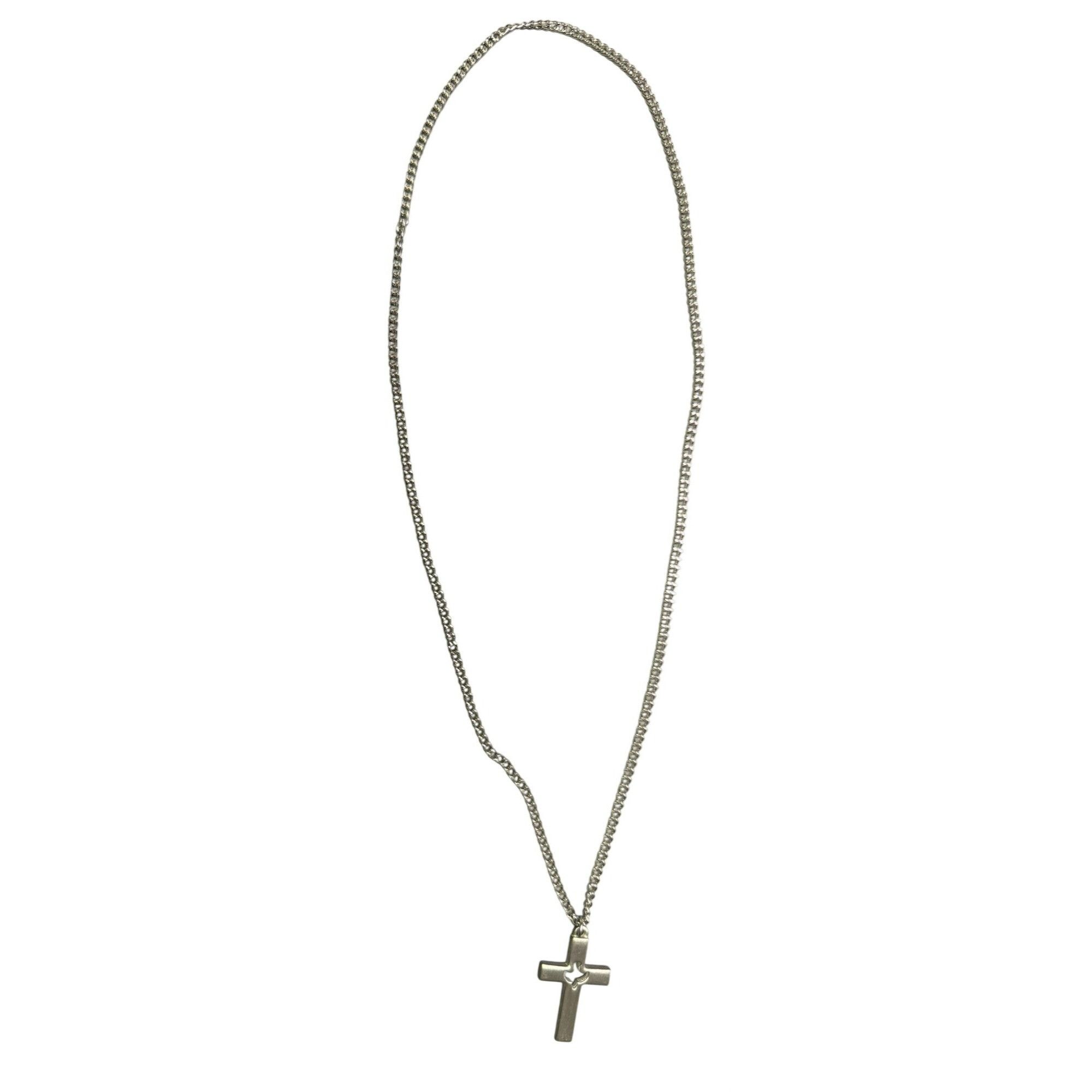 Other Pewter Cross Pendant With Dove Cutout On 24 Inch Chain Neckl Size ONE SIZE - 2 Thumbnail