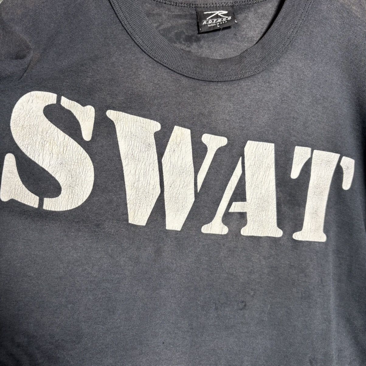 Vintage Vintage 90s SWAT Military Single Stitch T-Shirt Size US L / EU 52-54 / 3 - 6 Thumbnail