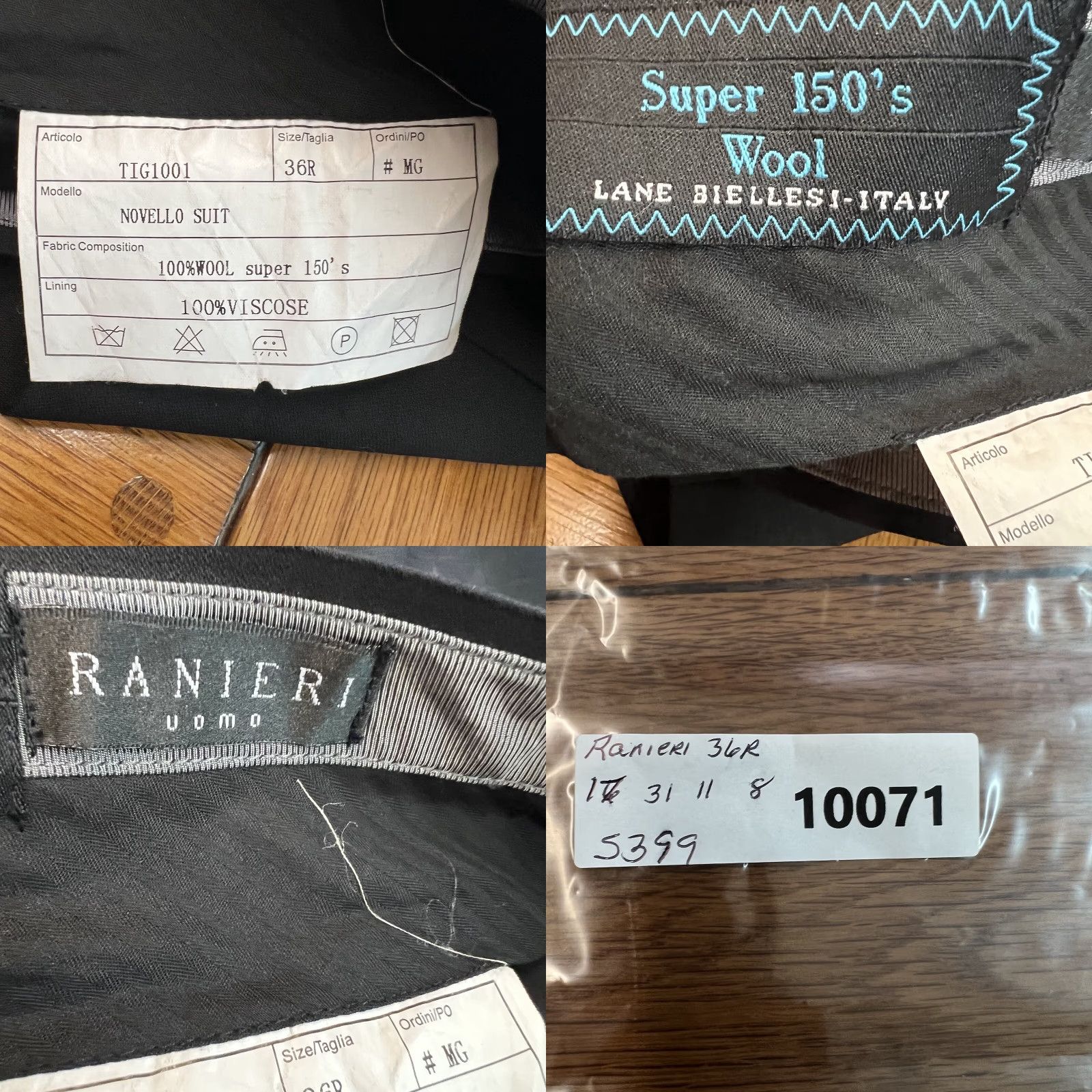 Vintage Ranieri Novello Black Italian Wool Pants Men's 34 Flat Front Lined 31 Inseam Slim Straight Dress Pants Size US 34 / EU 50 - 8 Thumbnail