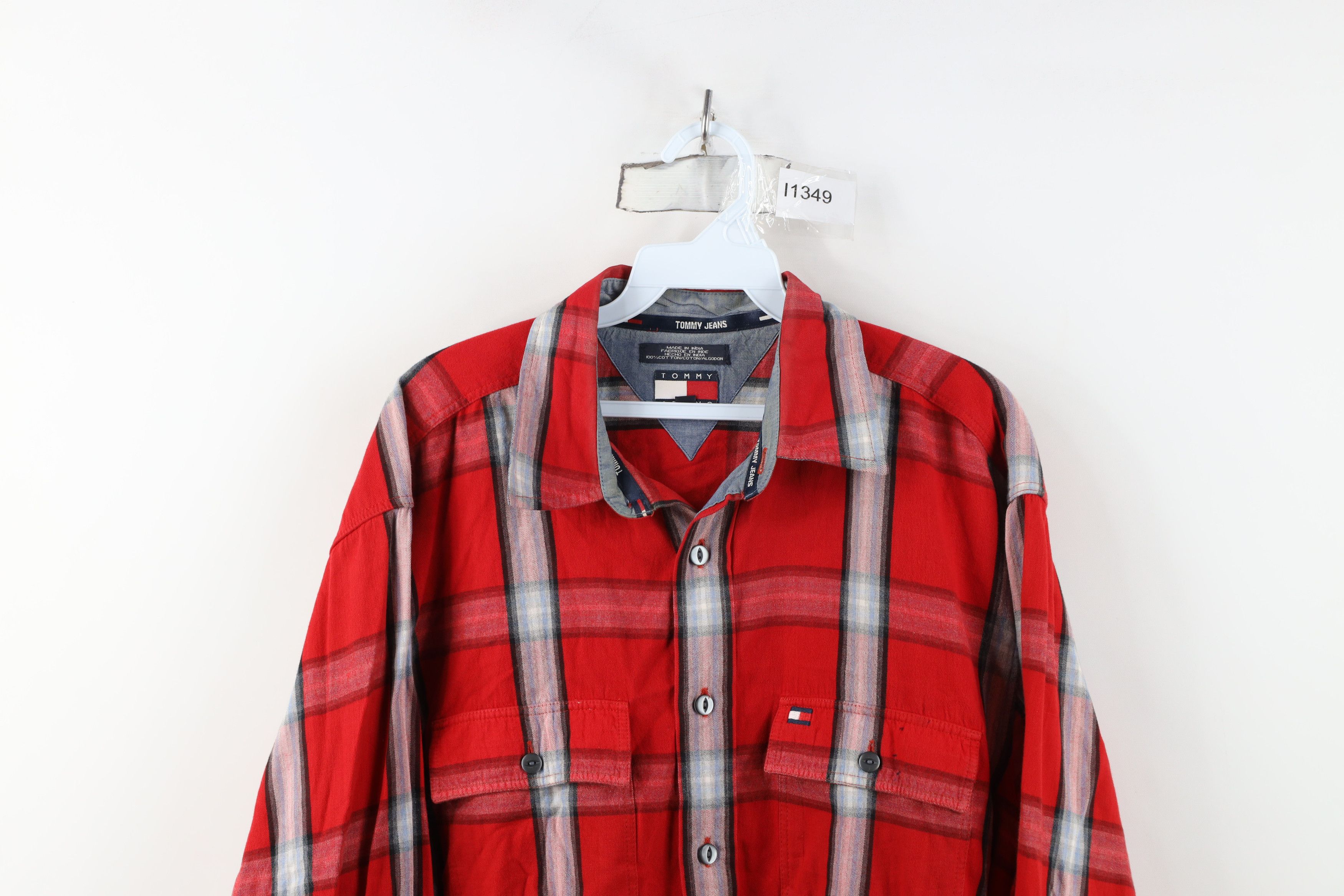 Tommy Hilfiger Vintage 90s Y2K Tommy Hilfiger Baggy Flannel Button Shirt Size US M / EU 48-50 / 2 - 2 Thumbnail