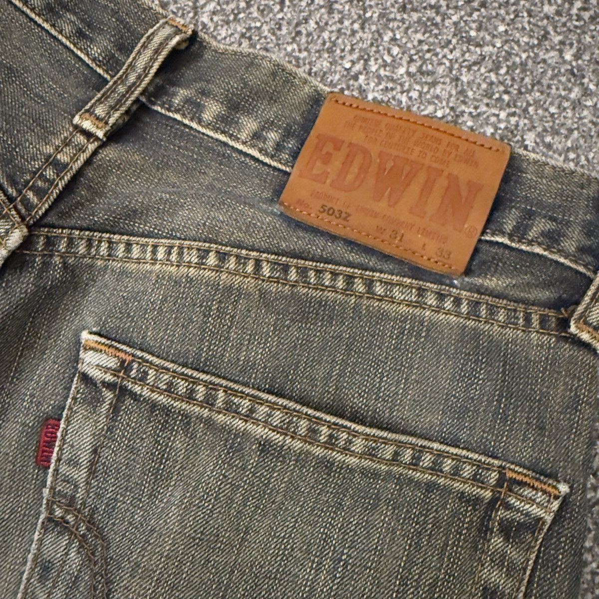 If Six Was Nine 90s Japanese Rusty Edwin 503 Regular Aging Faded Denim Size US 31 - 10 Thumbnail