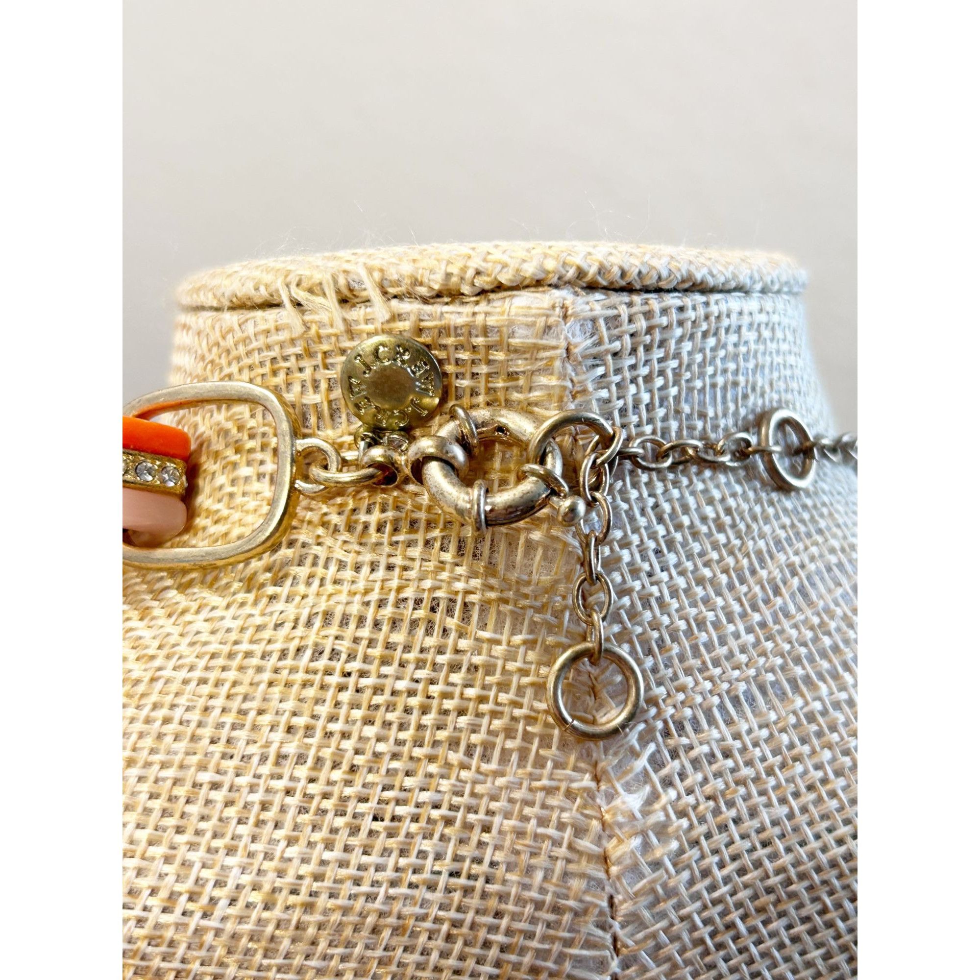 J.Crew J. Crew Enamel Crystal Chain Link Statement Necklace in Oran Size ONE SIZE - 4 Thumbnail