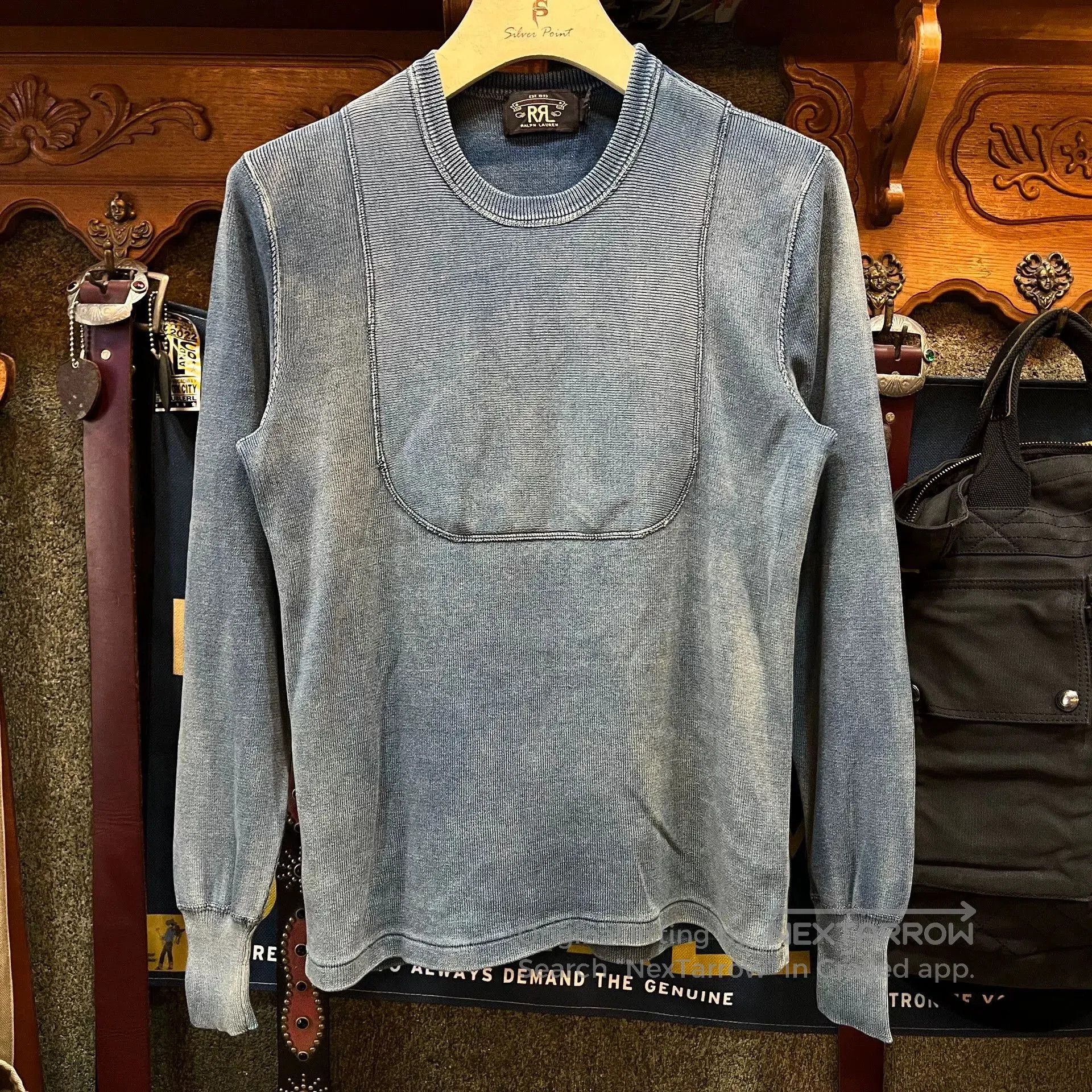 RRL Ralph Lauren RRL Indigo Wash Long Sleeve Knit Shirt. Size US S / EU 44-46 / 1 - 1 Thumbnail